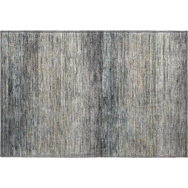 Dublin Machine Washable Transitional Granite Gray Rug 1'8" x 2'6"