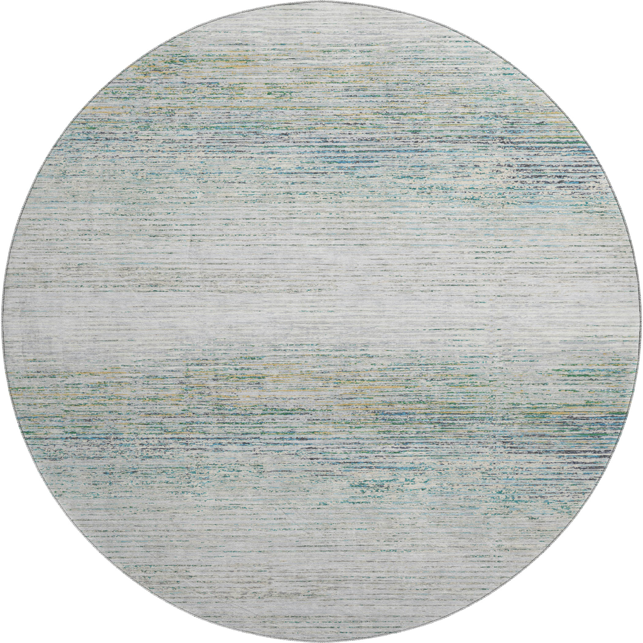 Dublin Machine Washable Transitional Linen Ivory Rug 8' x 8' #shape_Round