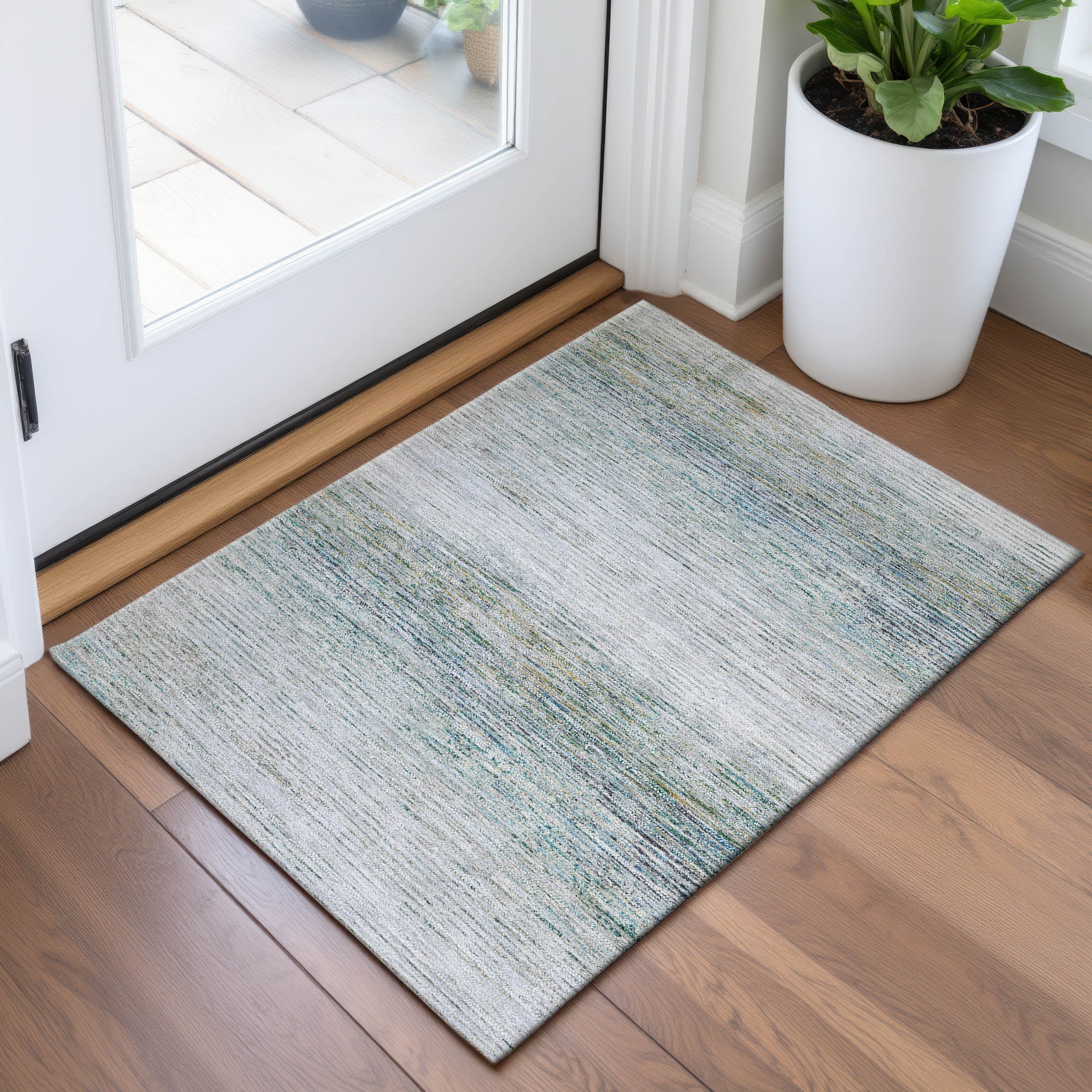 Dublin Machine Washable Transitional Linen Ivory Rug 1'8" x 2'6" #shape_Rectangle