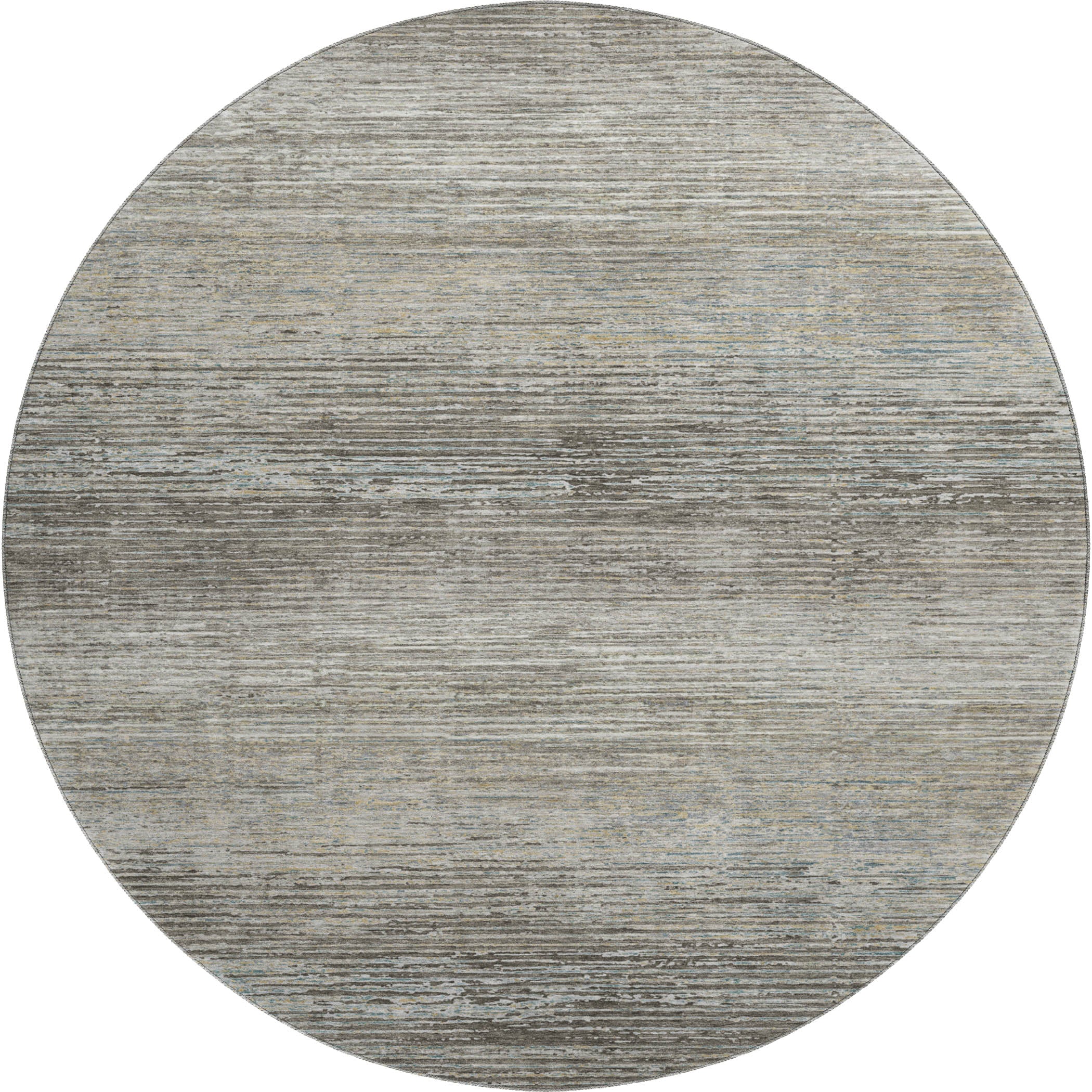 Dublin Machine Washable Transitional Taupe Brown Rug 8' x 8' #shape_Round