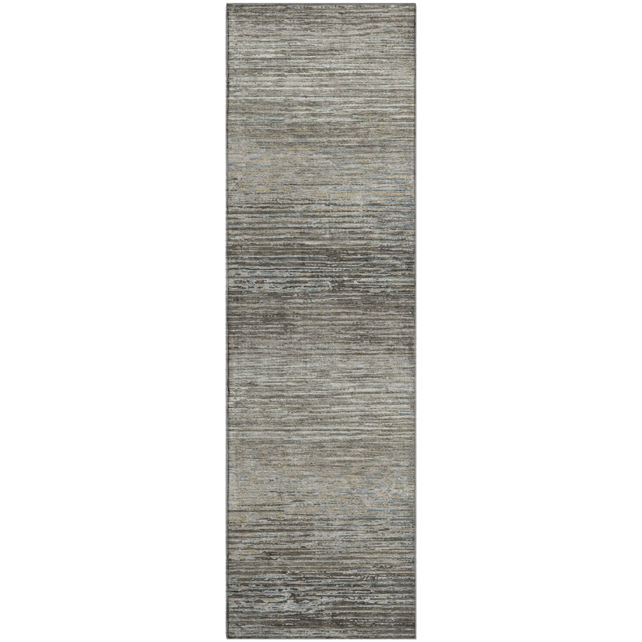 Dublin Machine Washable Transitional Taupe Brown Rug 2'3" x 7'6" #shape_Runner