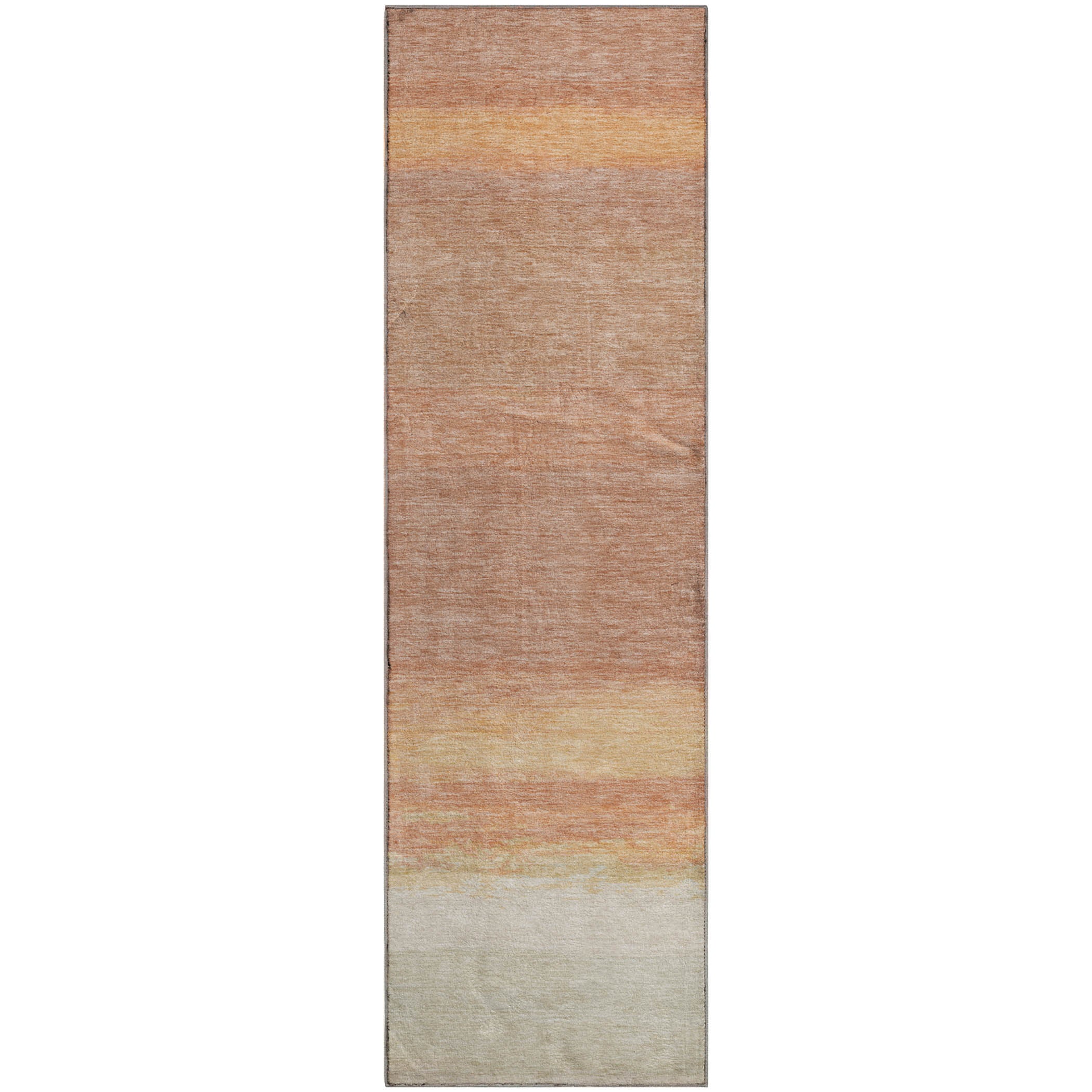 Seville Machine Washable Transitional Salmon Orange Rug 2'3" x 7'6" #shape_Runner