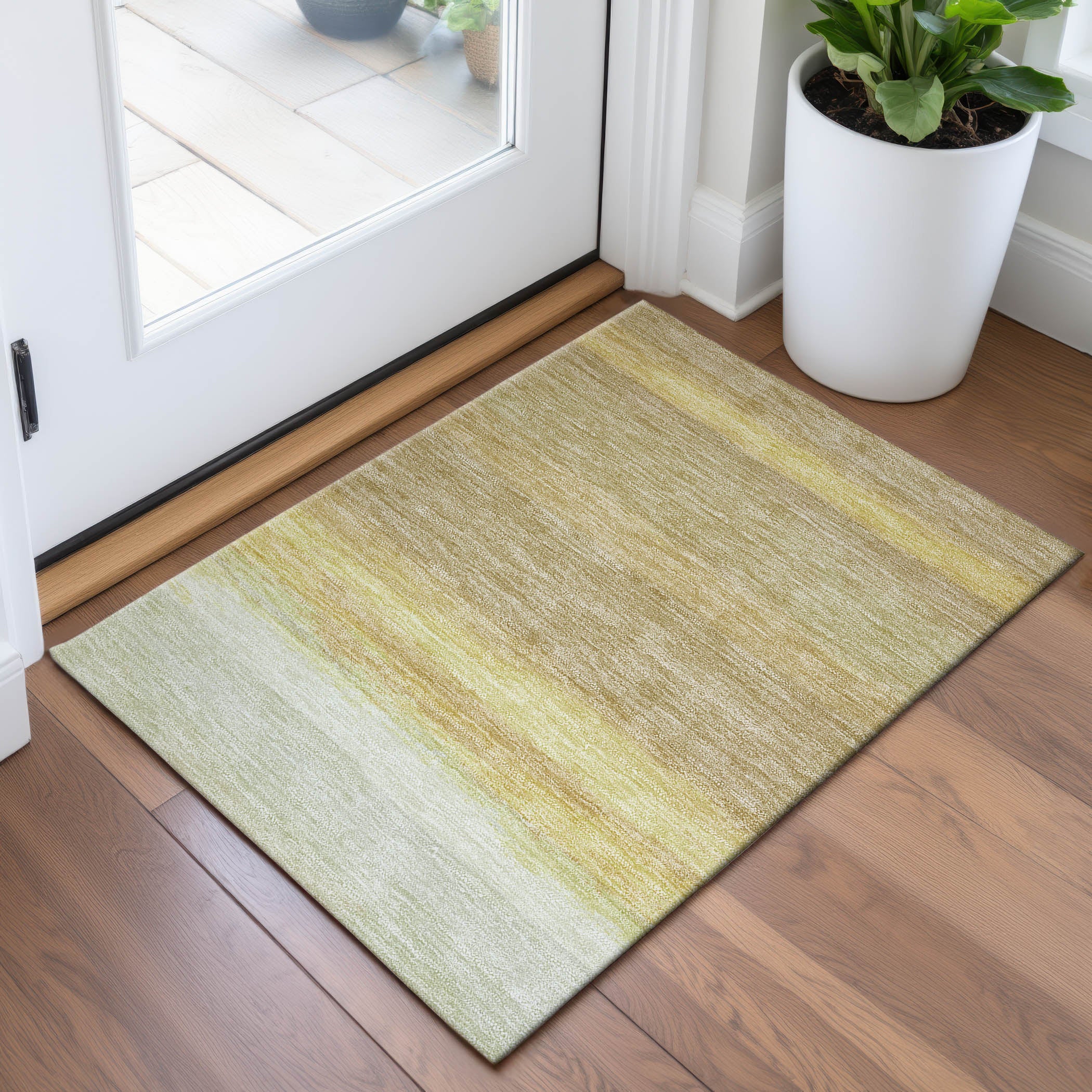 Seville Machine Washable Transitional Tan Brown Rug 1'8" x 2'6" #shape_Rectangle