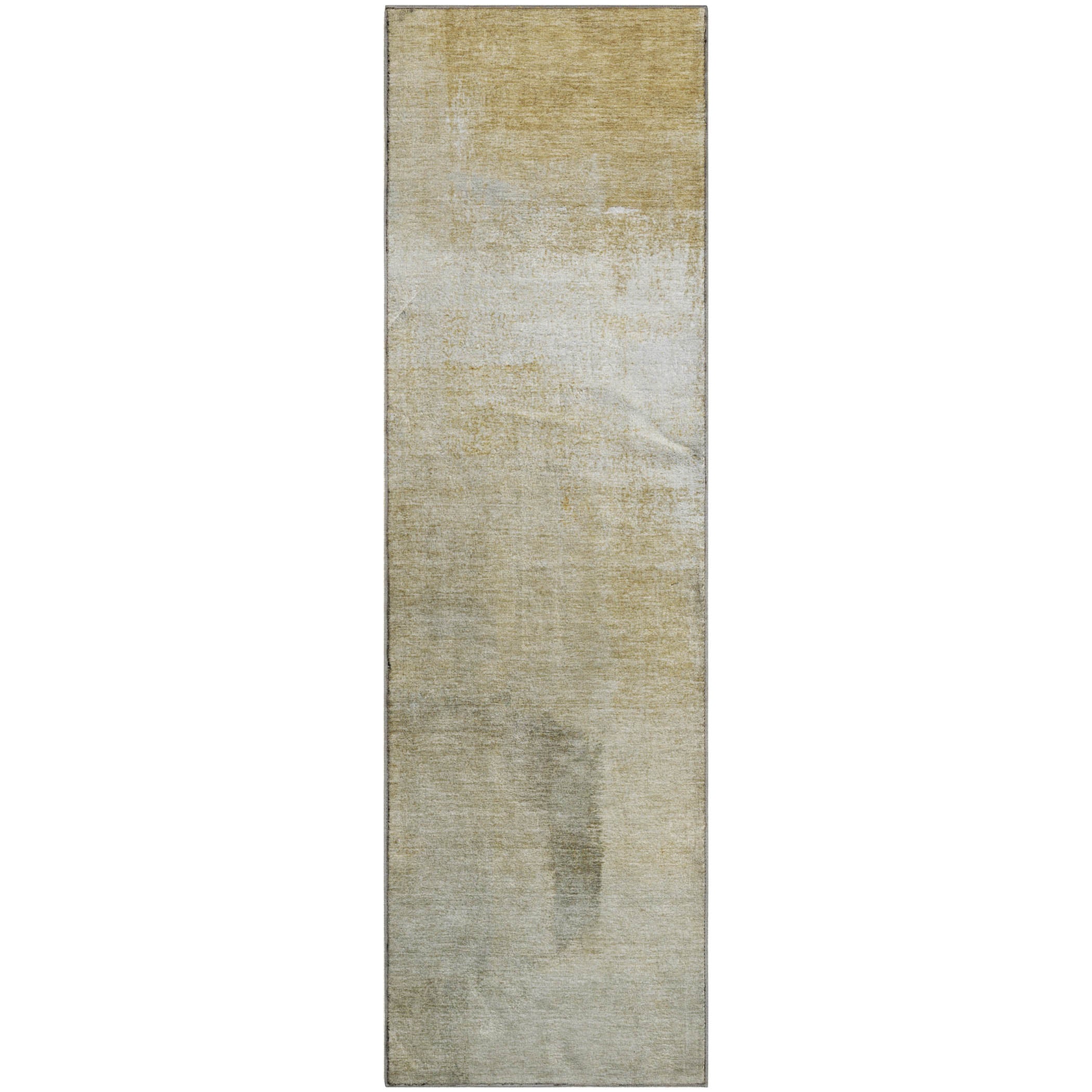 Santorini Machine Washable Transitional Wheat Gold Rug 2'3" x 7'6" #shape_Runner