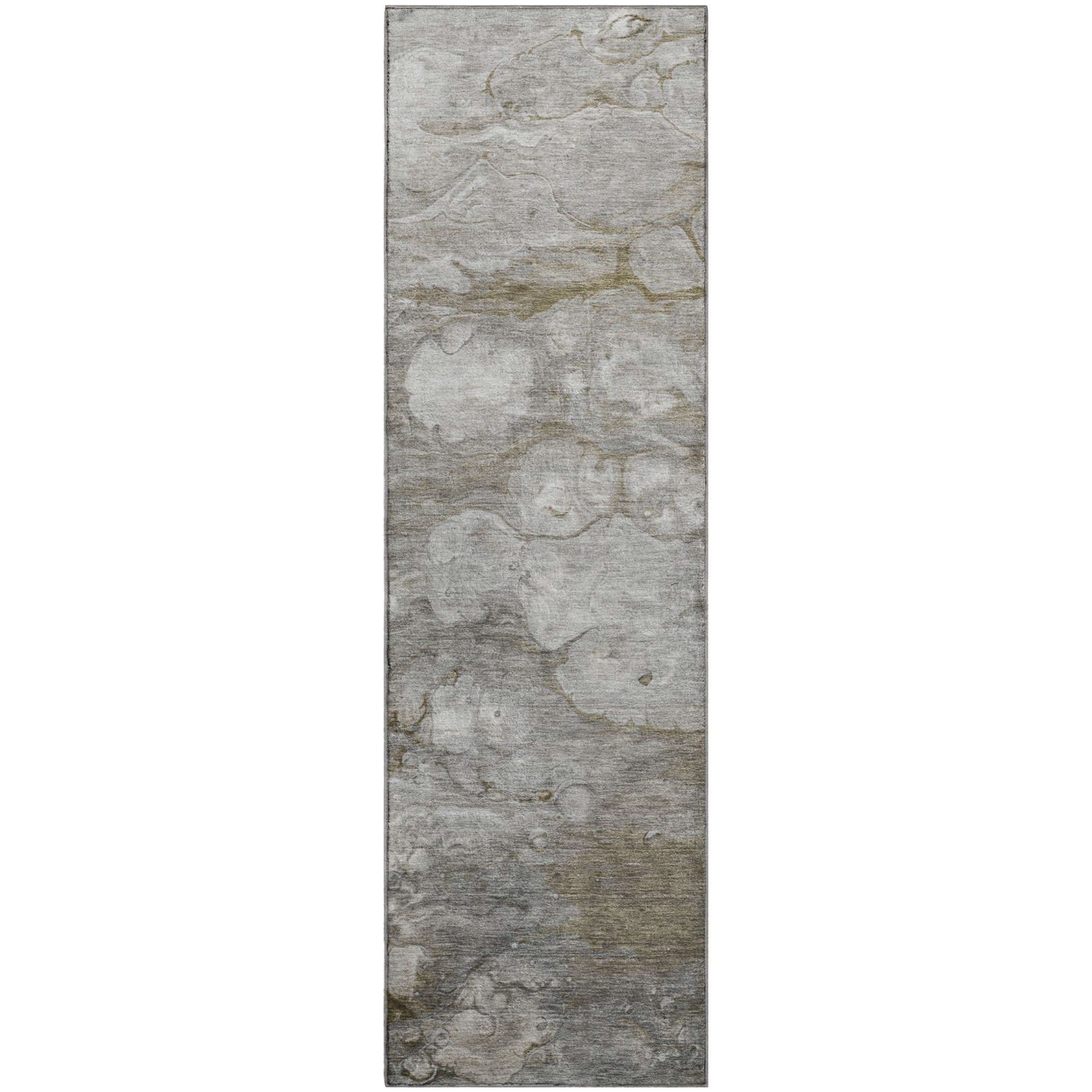 Dublin Machine Washable Transitional Taupe Brown Rug 2'3" x 7'6" #shape_Runner