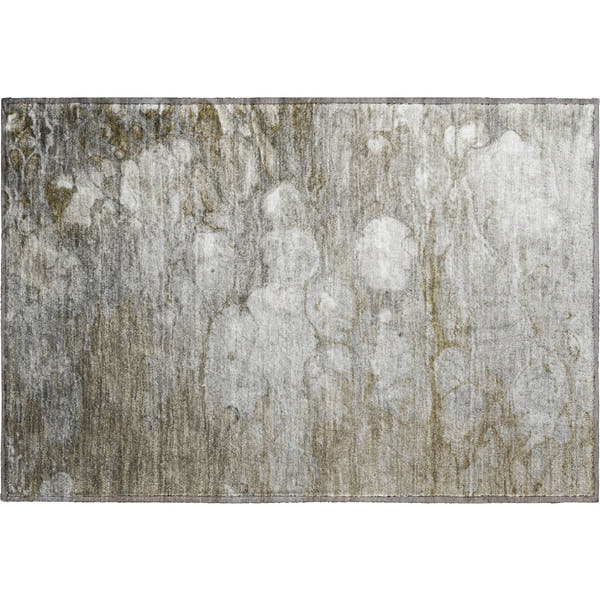 Dublin Machine Washable Transitional Taupe Brown Rug 1'8" x 2'6"
