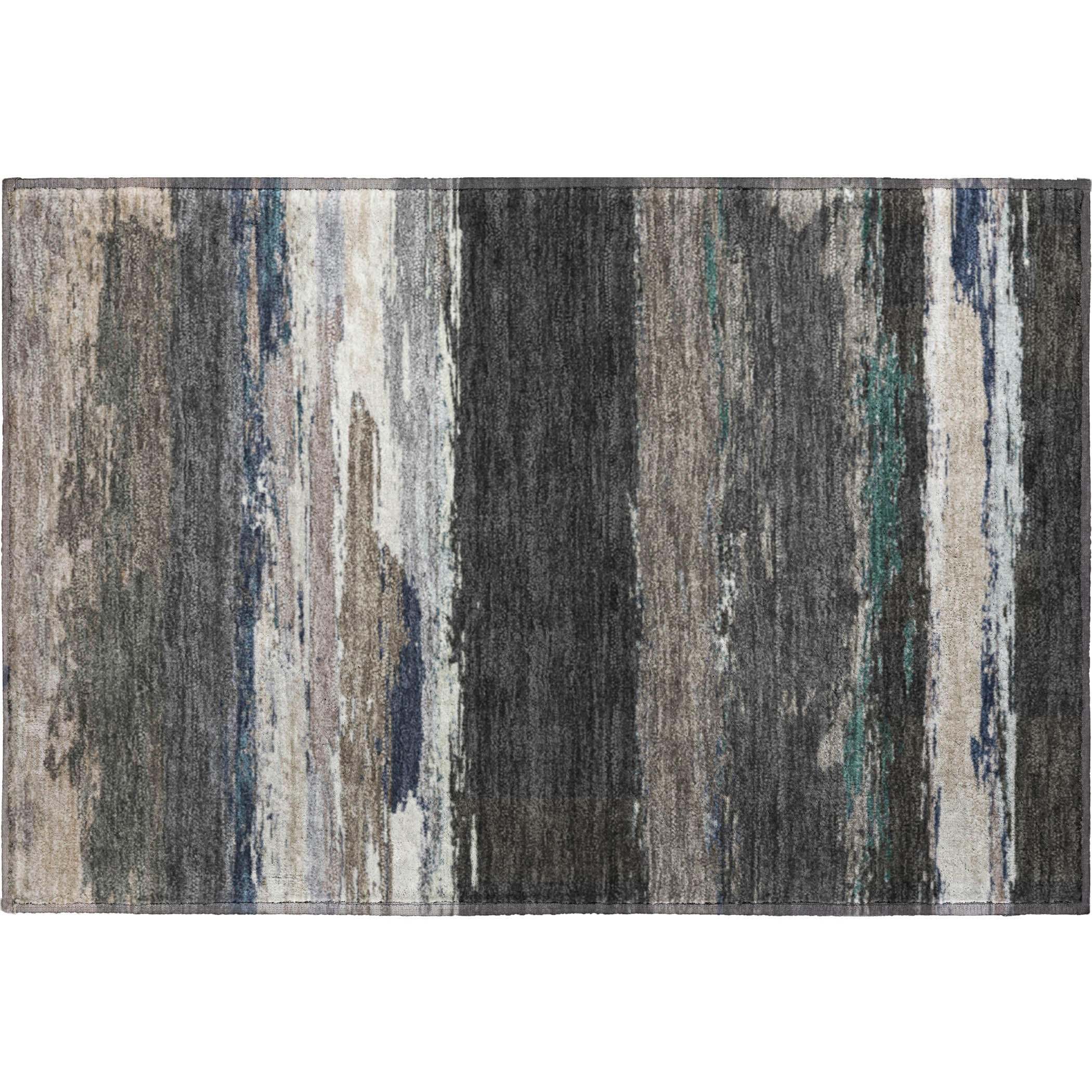 Montevideo Machine Washable Transitional Black Rug 1'8" x 2'6" #shape_Rectangle