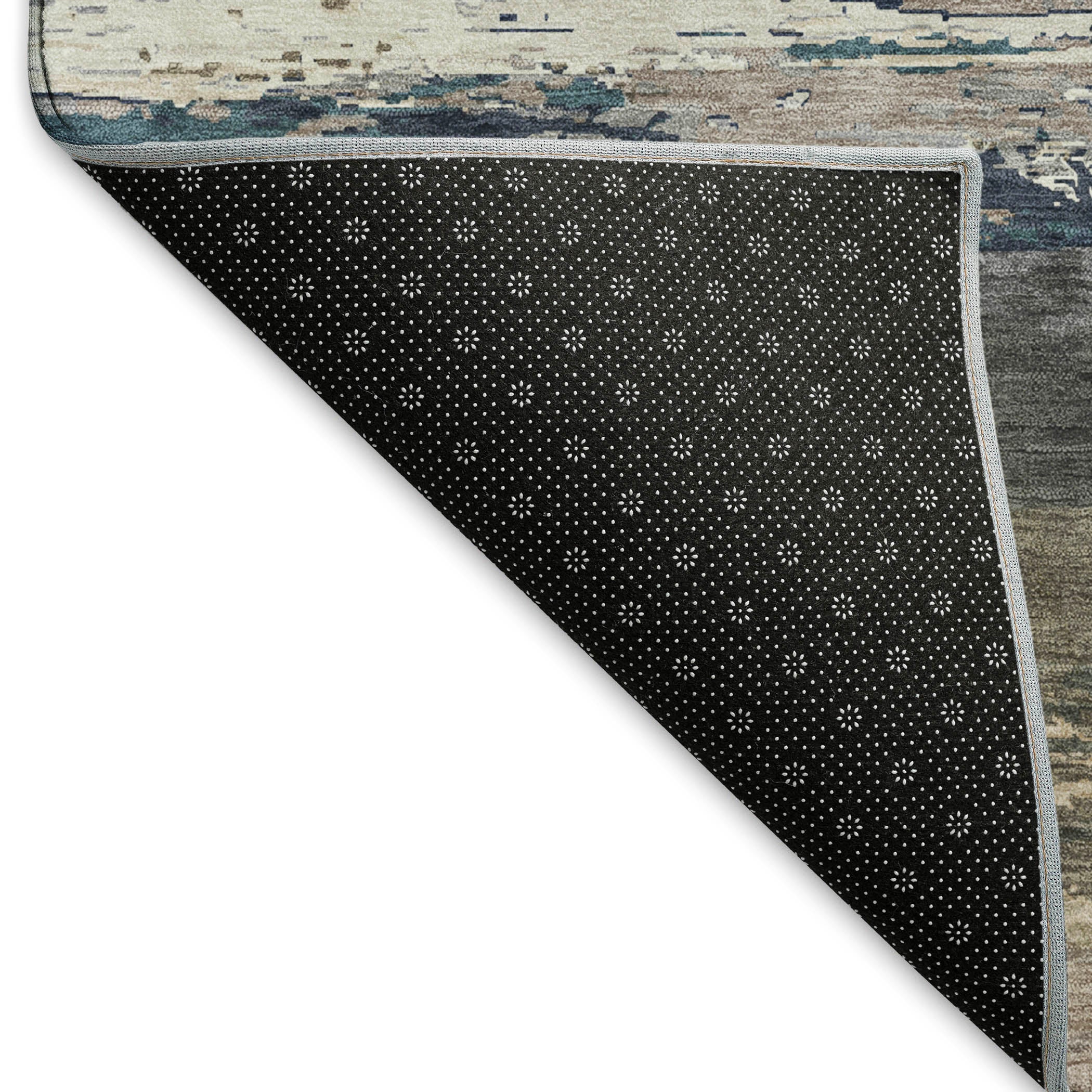 Montevideo Machine Washable Transitional Black Rug 1'8" x 2'6" #shape_Rectangle
