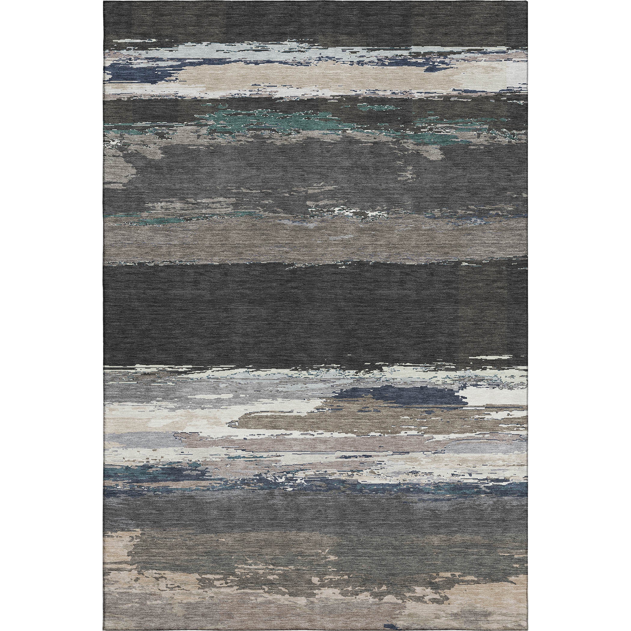Montevideo Machine Washable Transitional Black Rug 2'6" x 3'10" #shape_Rectangle