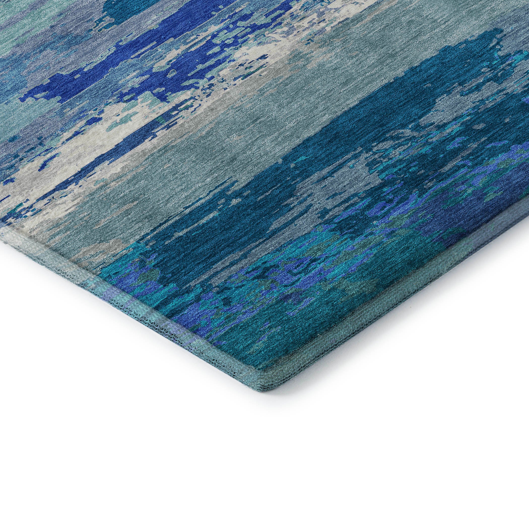 Montevideo Machine Washable Transitional Blue Rug 1'8" x 2'6" #shape_Rectangle