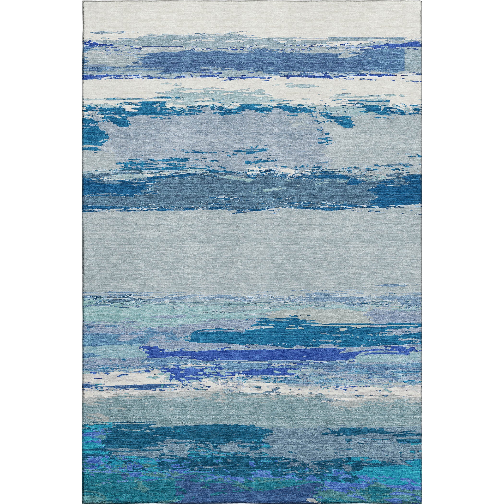 Montevideo Machine Washable Transitional Blue Rug 2'6" x 3'10" #shape_Rectangle