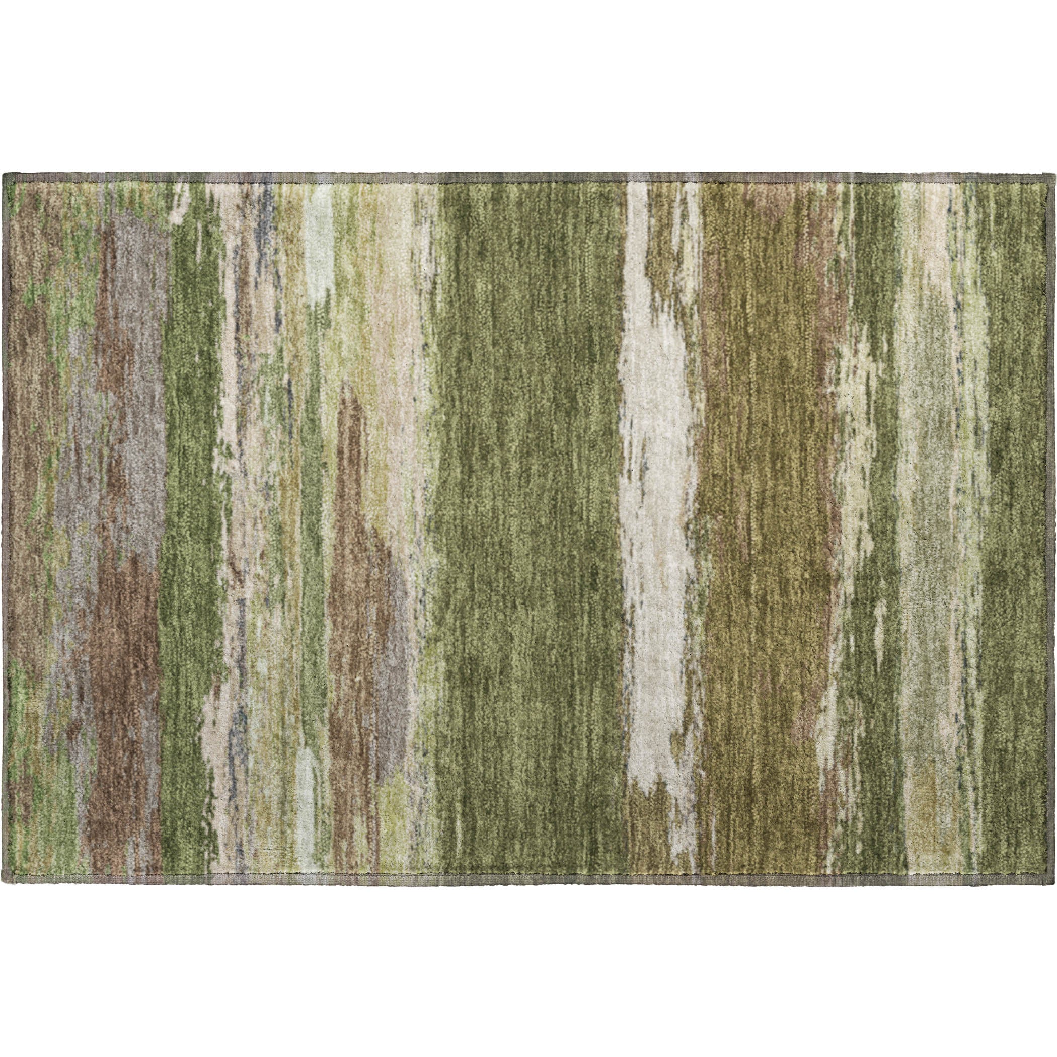 Montevideo Machine Washable Transitional Olive Green Rug 1'8" x 2'6" #shape_Rectangle