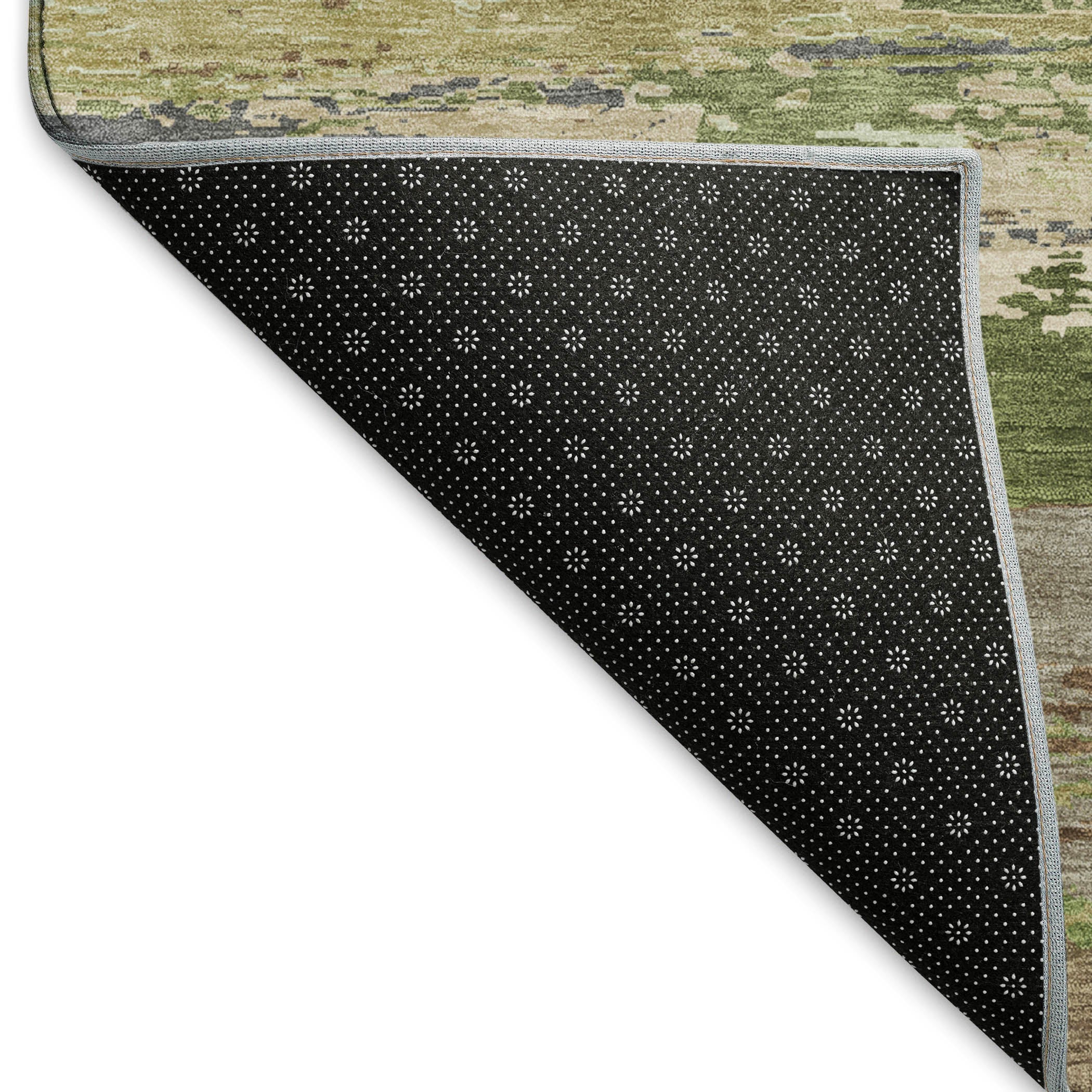 Montevideo Machine Washable Transitional Olive Green Rug 1'8" x 2'6" #shape_Rectangle