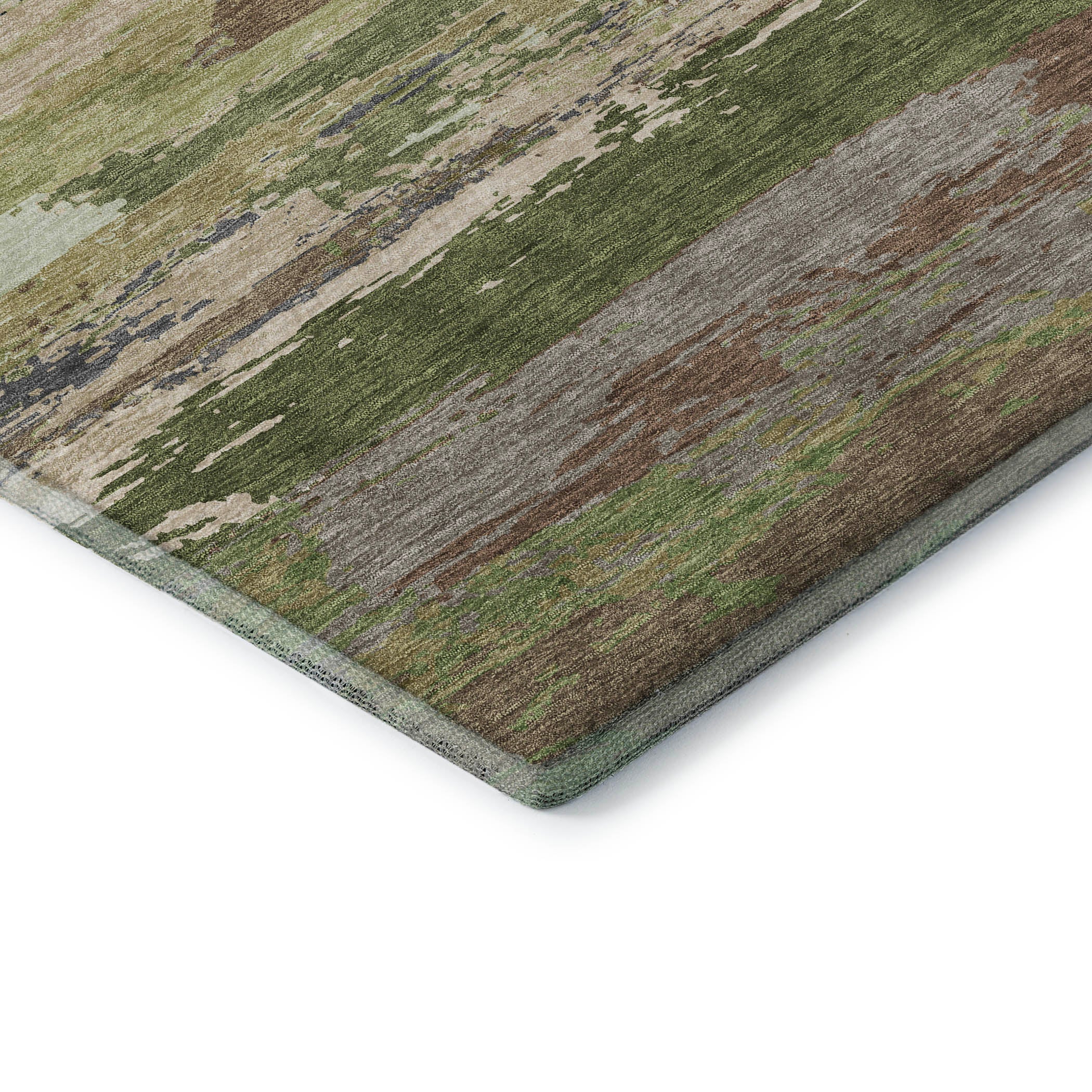 Montevideo Machine Washable Transitional Olive Green Rug 1'8" x 2'6" #shape_Rectangle