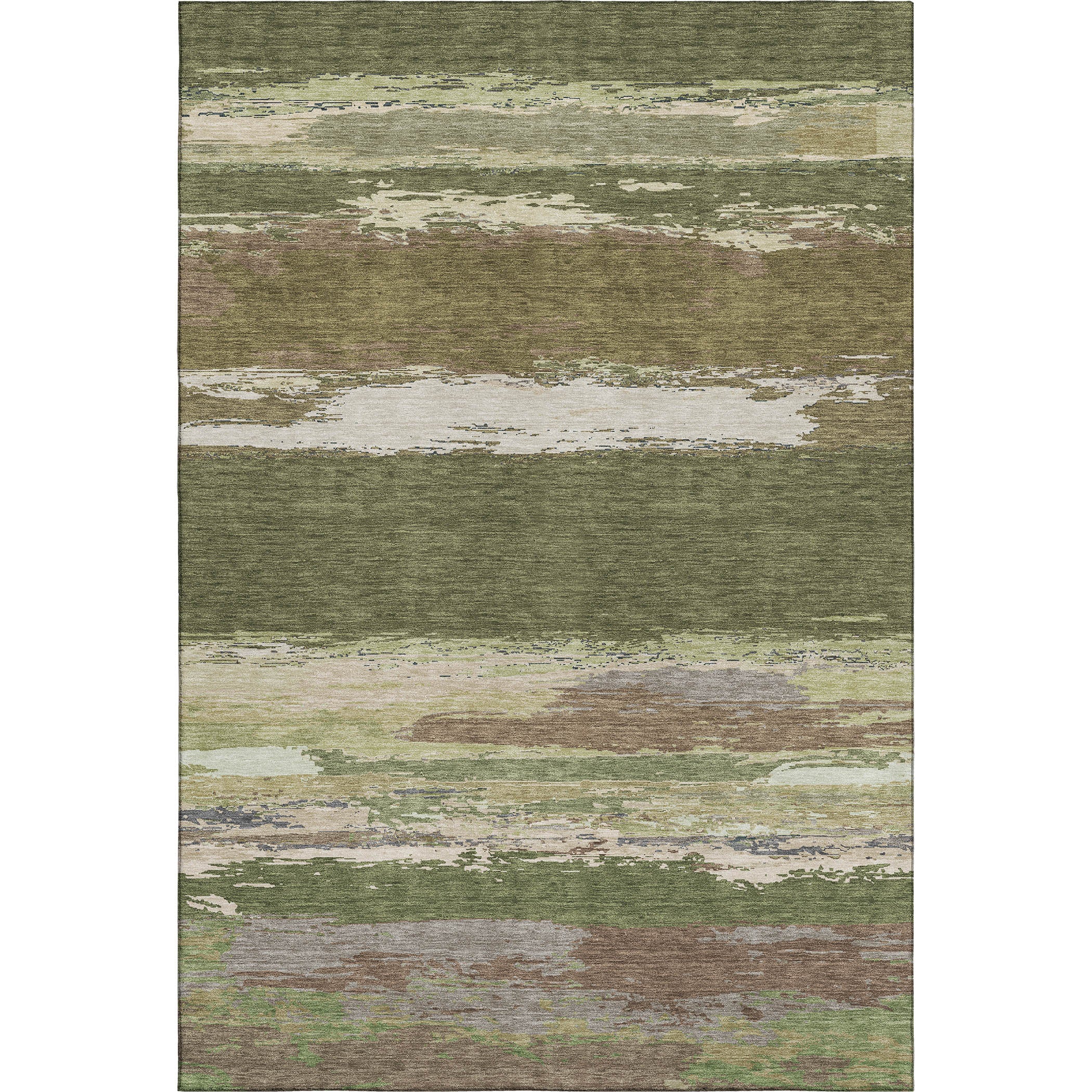 Montevideo Machine Washable Transitional Olive Green Rug 2'6" x 3'10" #shape_Rectangle