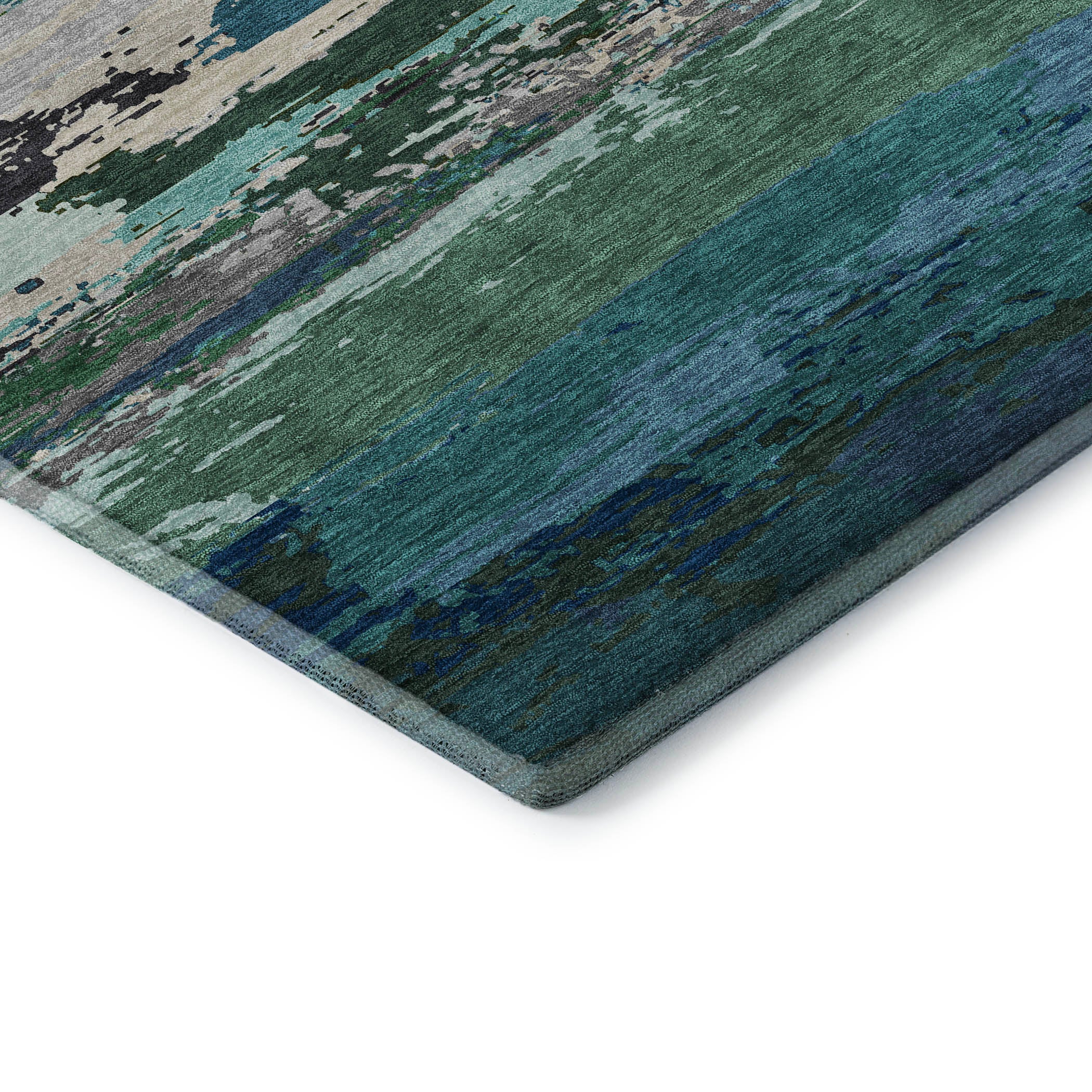 Montevideo Machine Washable Transitional Teal Rug 1'8" x 2'6" #shape_Rectangle
