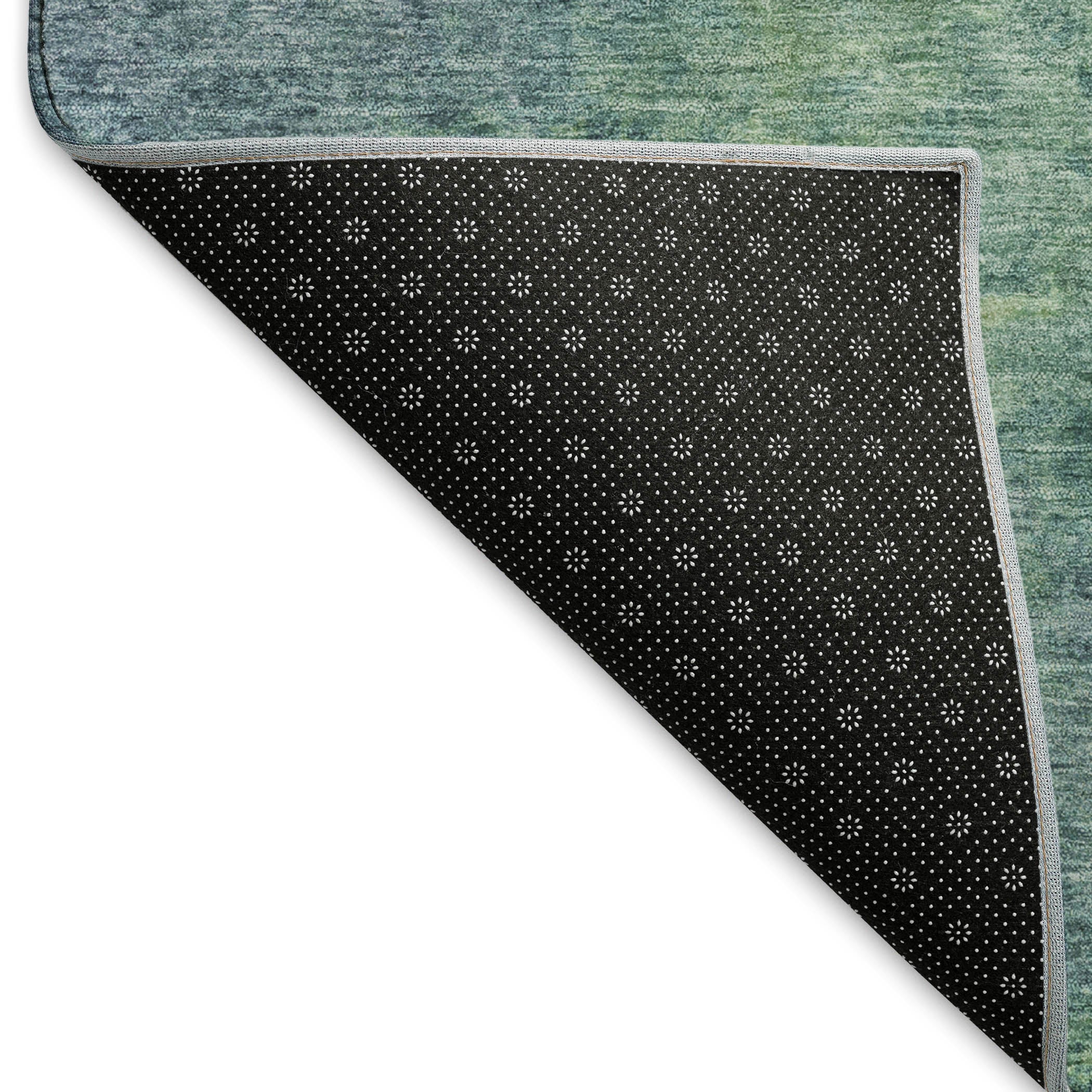 Queenstown Machine Washable Transitional Blue Rug 1'8" x 2'6" #shape_Rectangle