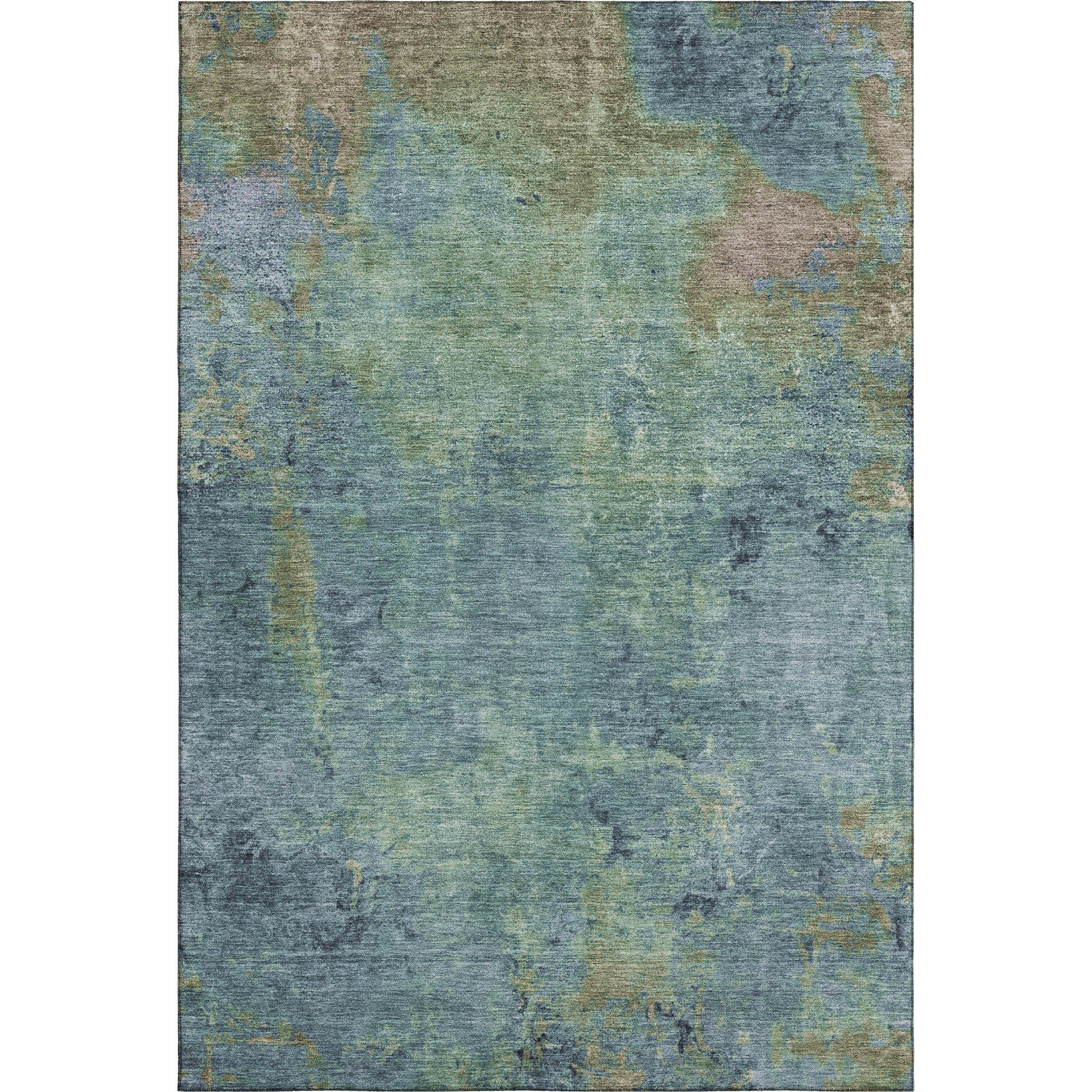 Queenstown Machine Washable Transitional Blue Rug 2'6" x 3'10" #shape_Rectangle