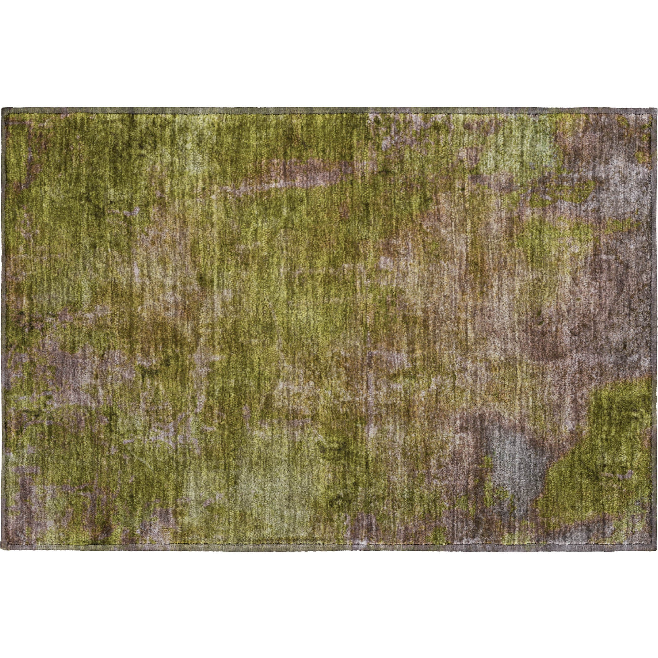 Queenstown Machine Washable Transitional Green Rug 1'8" x 2'6" #shape_Rectangle