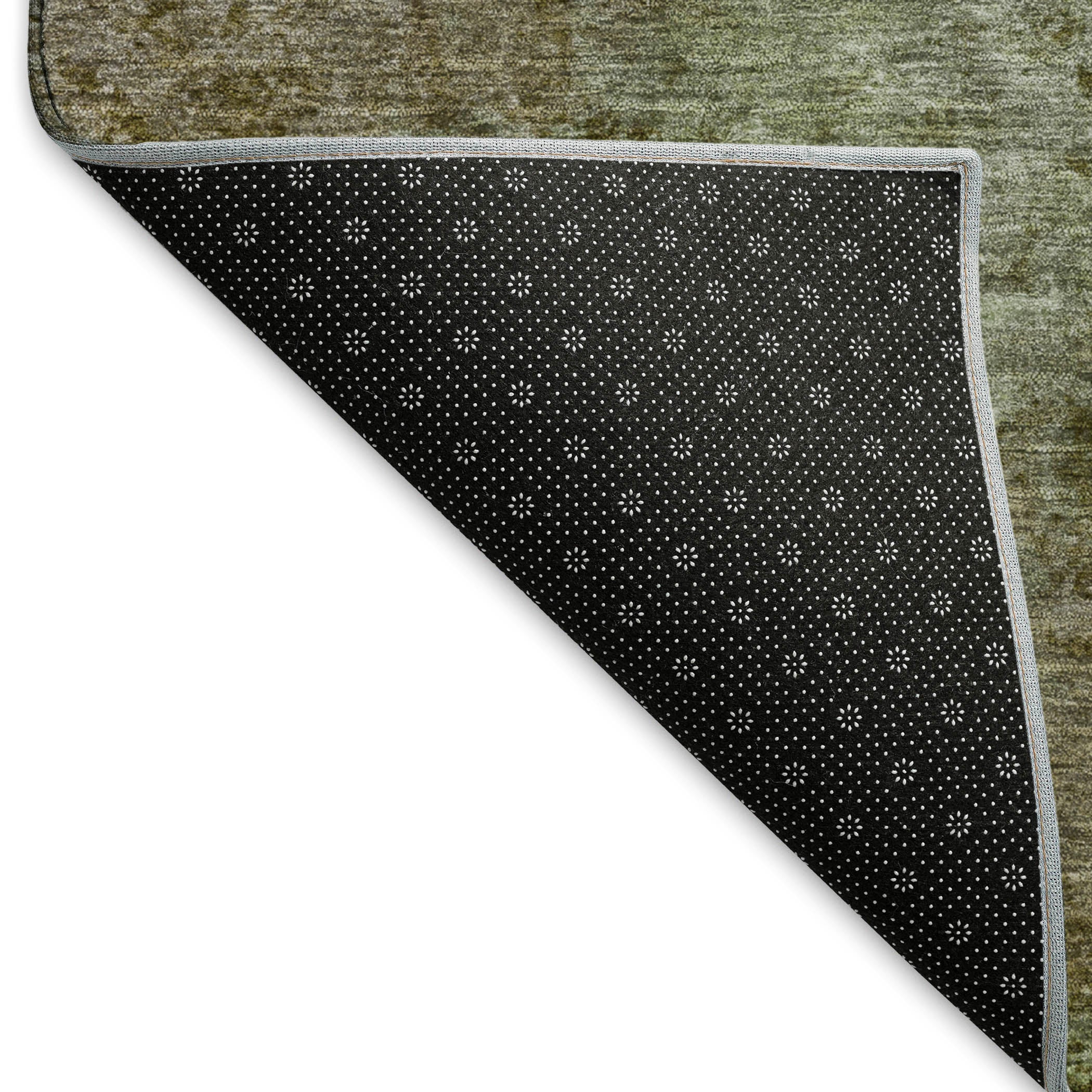 Queenstown Machine Washable Transitional Mocha Brown Rug 1'8" x 2'6" #shape_Rectangle
