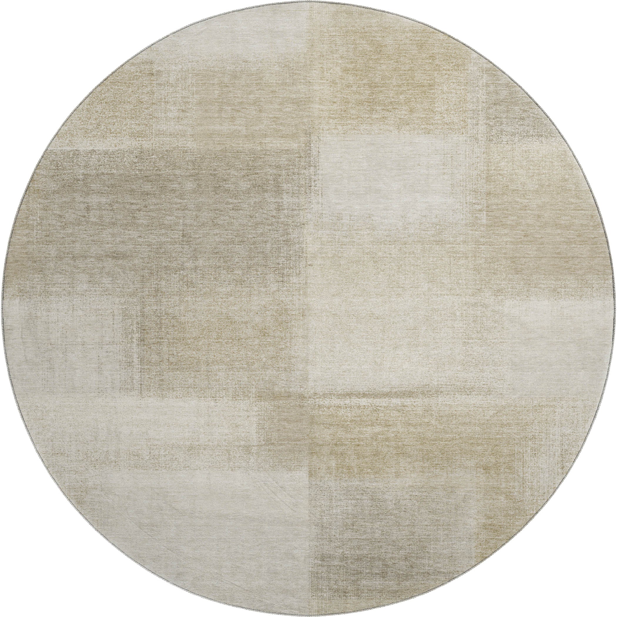 Lisbon Machine Washable Transitional Taupe Brown Rug 8' x 8' #shape_Round