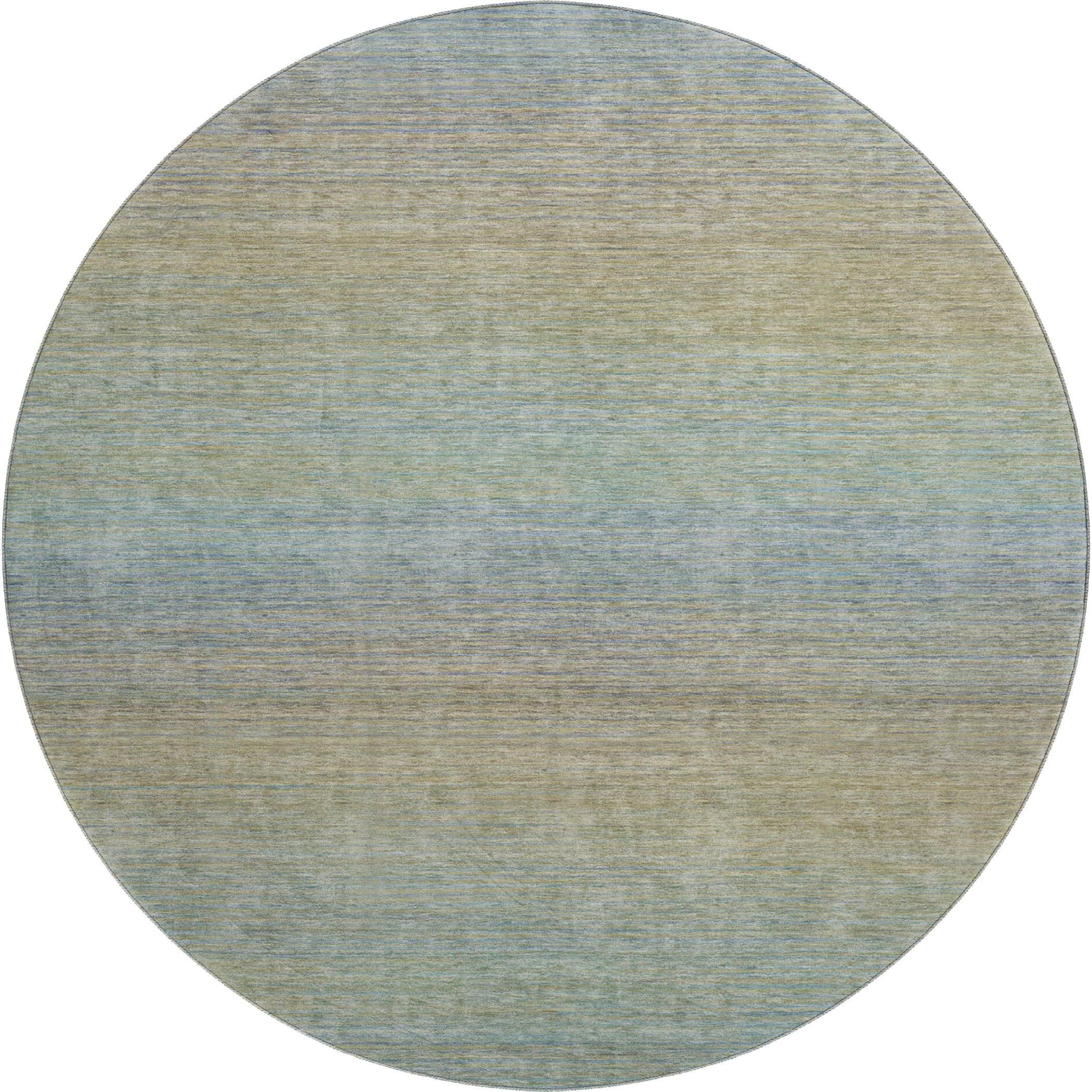 Montevideo Machine Washable Transitional Blue Rug 8' x 8' #shape_Round
