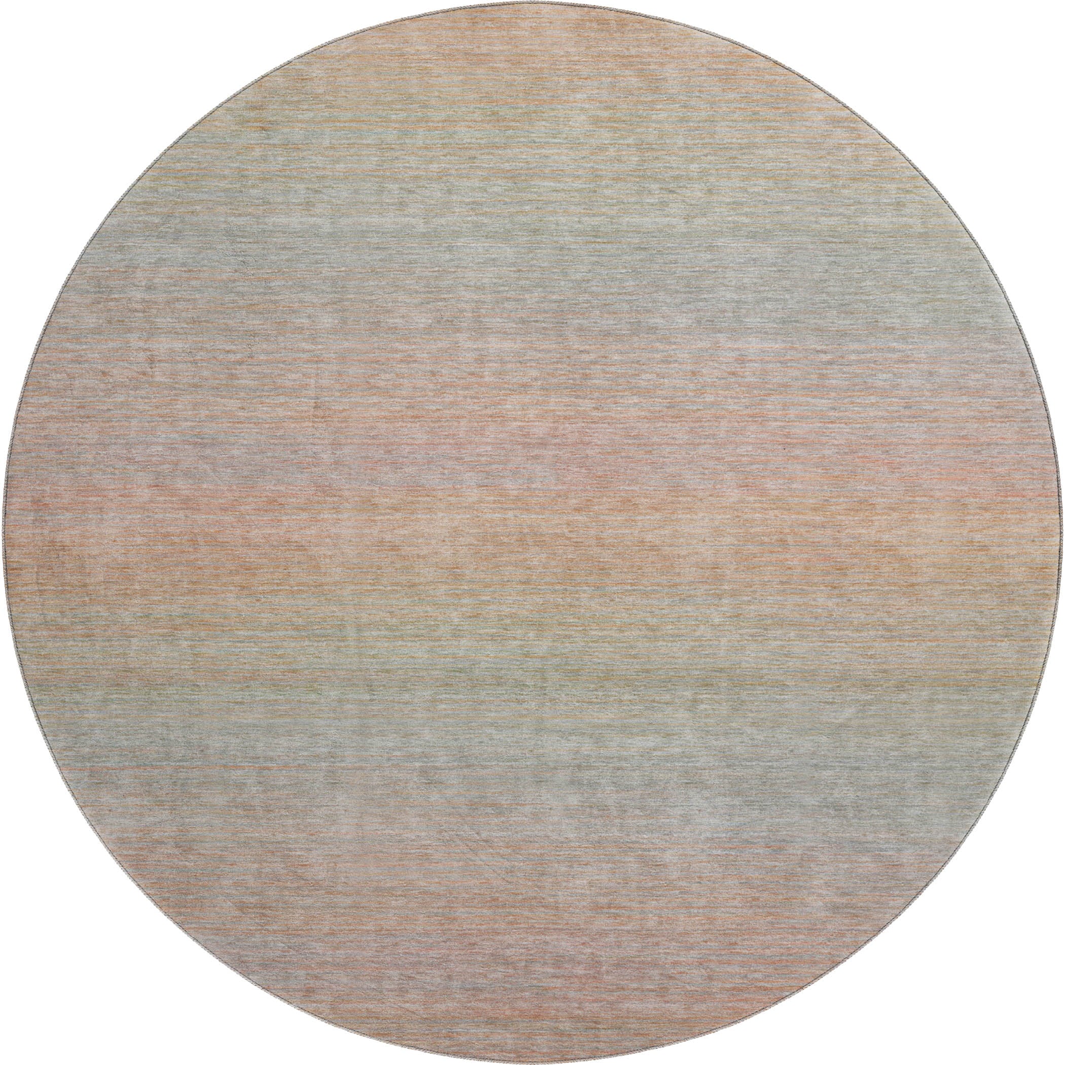 Montevideo Machine Washable Transitional Coral Orange Rug 8' x 8' #shape_Round