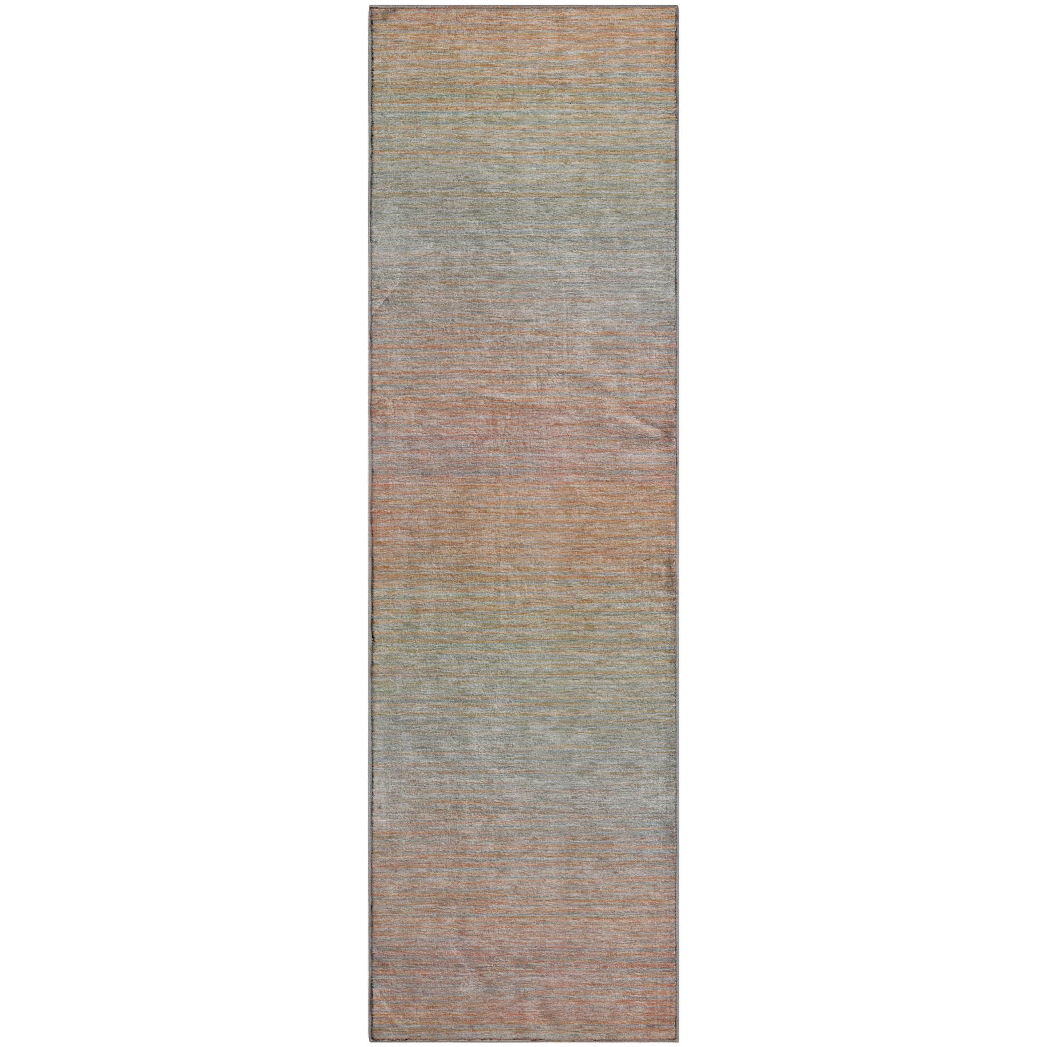 Montevideo Machine Washable Transitional Coral Orange Rug 2'3" x 7'6" #shape_Runner
