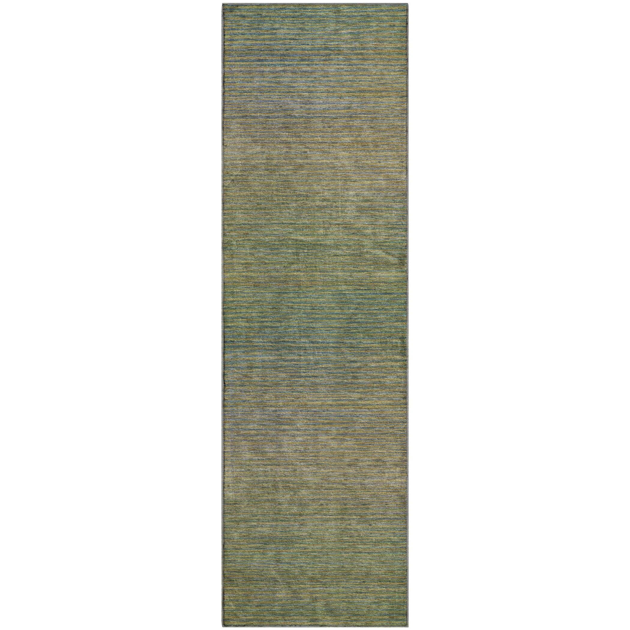 Montevideo Machine Washable Transitional Fern Green Rug 2'3" x 7'6" #shape_Runner