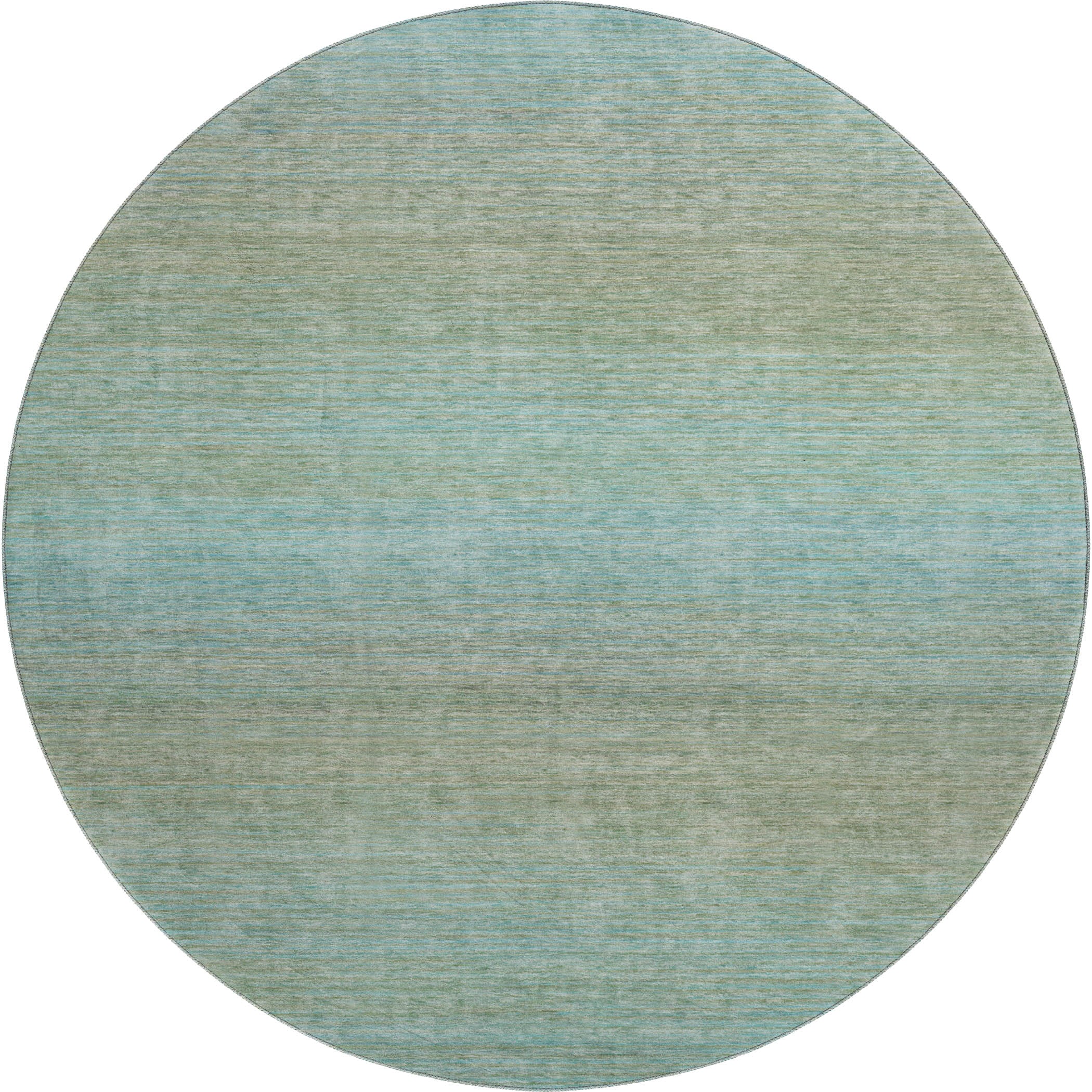 Montevideo Machine Washable Transitional Teal Rug 8' x 8' #shape_Round