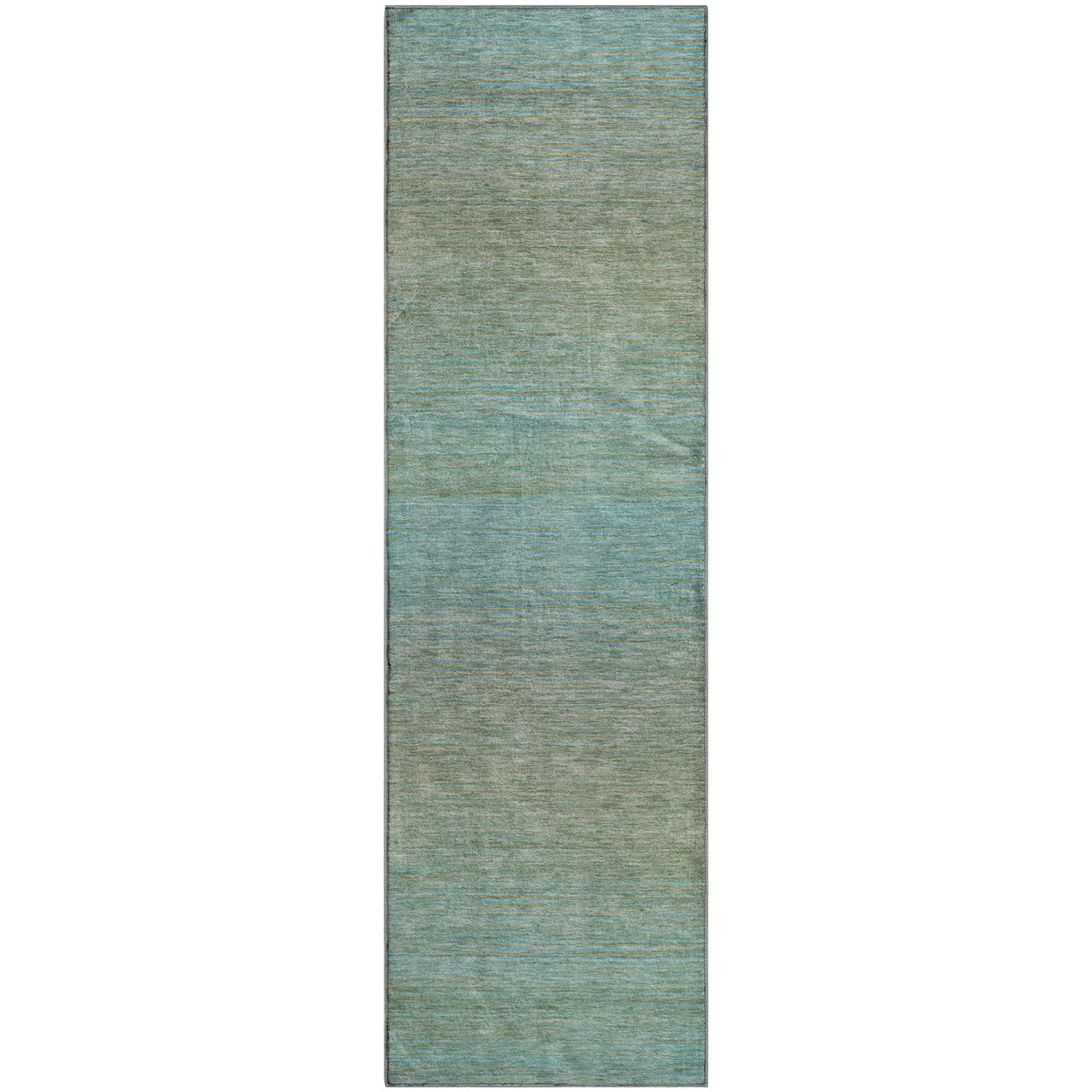 Montevideo Machine Washable Transitional Teal Rug 2'3" x 7'6" #shape_Runner