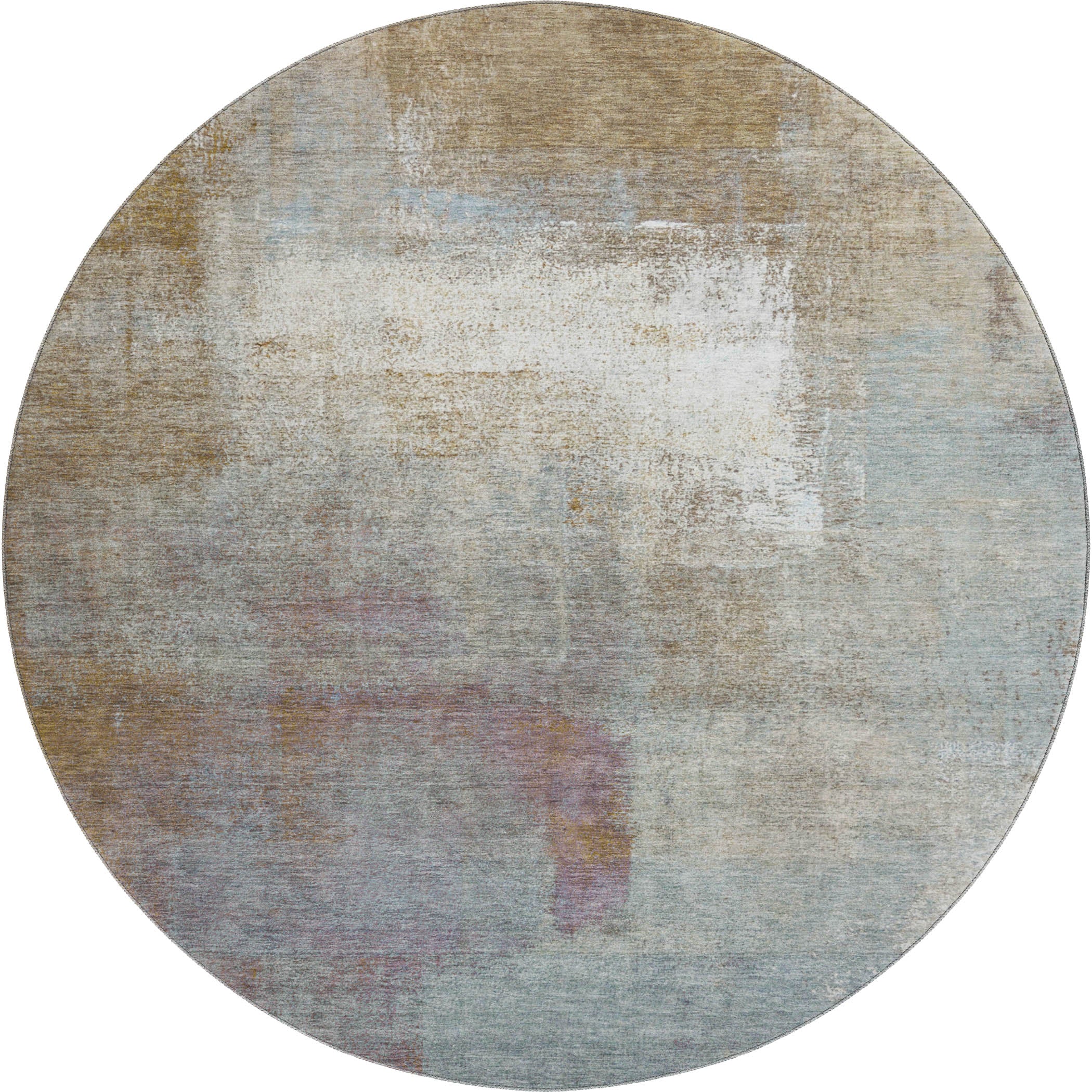 Mostar Machine Washable Transitional Mocha Brown Rug 8' x 8' #shape_Round