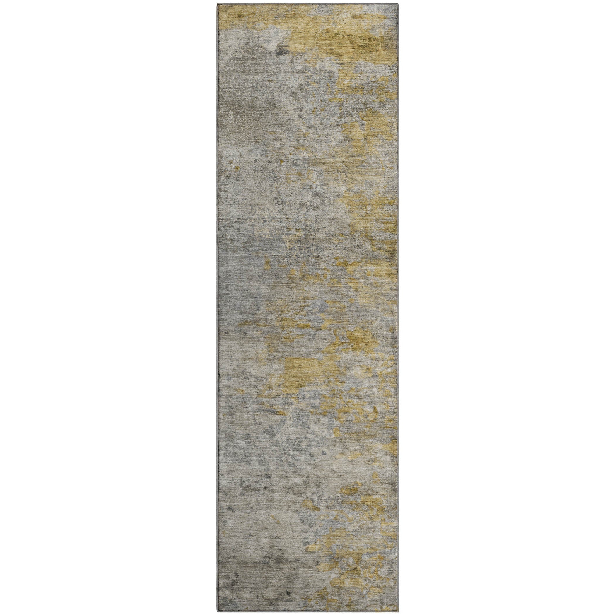 Montevideo Machine Washable Transitional Gray Rug 2'3" x 7'6" #shape_Runner