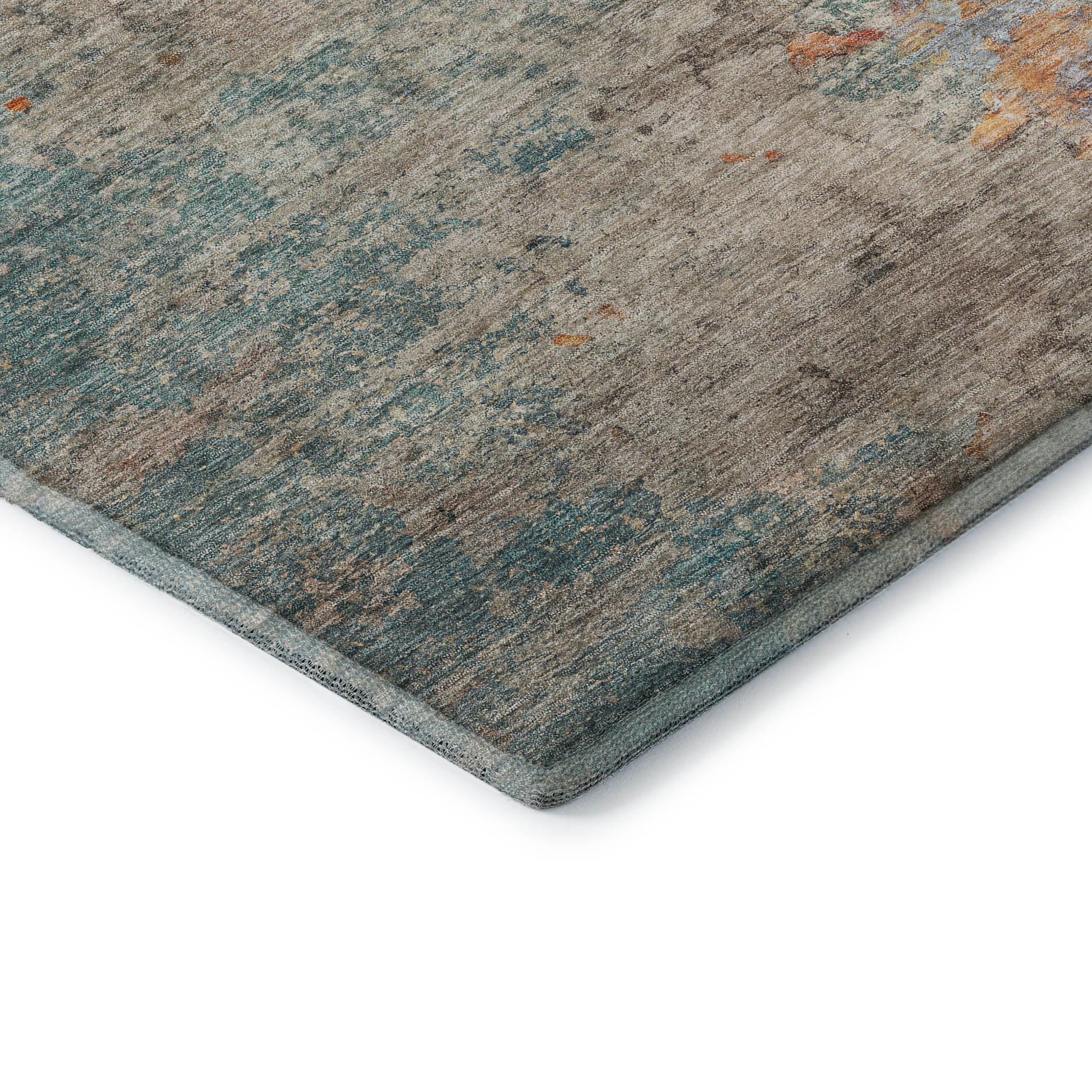 Montevideo Machine Washable Transitional Teal Rug 1'8" x 2'6" #shape_Rectangle