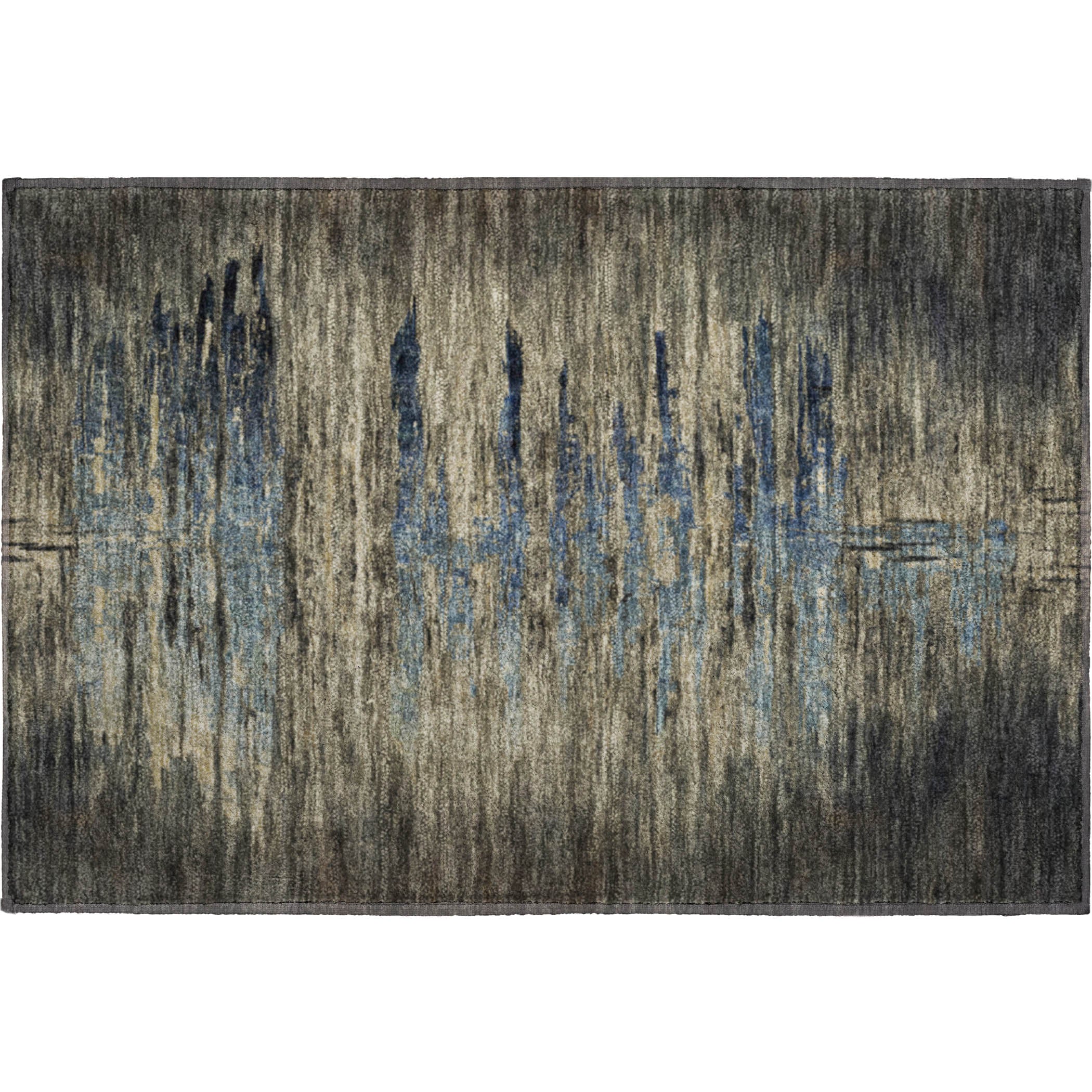Queenstown Machine Washable Transitional Coffee Brown Rug 1'8" x 2'6" #shape_Rectangle