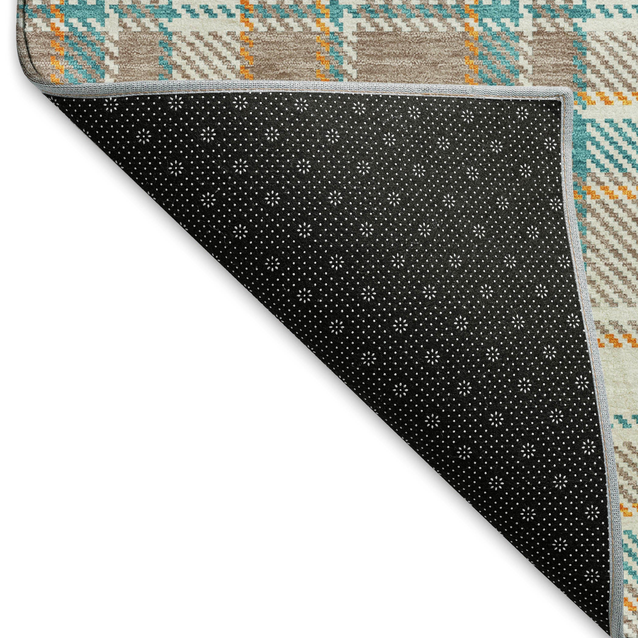 Queenstown Machine Washable Transitional Taupe Brown Rug 1'8" x 2'6" #shape_Rectangle