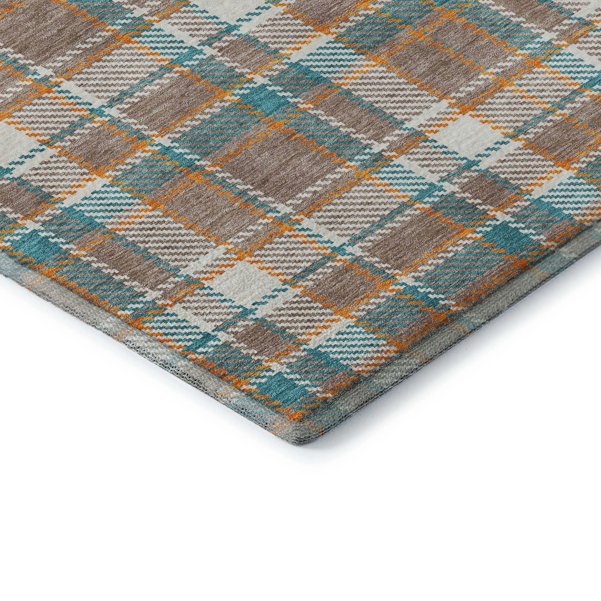 Queenstown Machine Washable Transitional Taupe Brown Rug 1'8" x 2'6" #shape_Rectangle