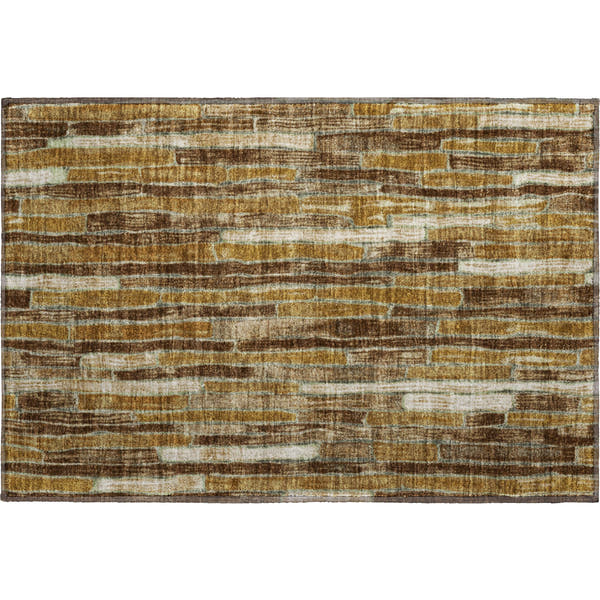 Cusco Machine Washable Transitional Mocha Brown Rug 1'8" x 2'6"