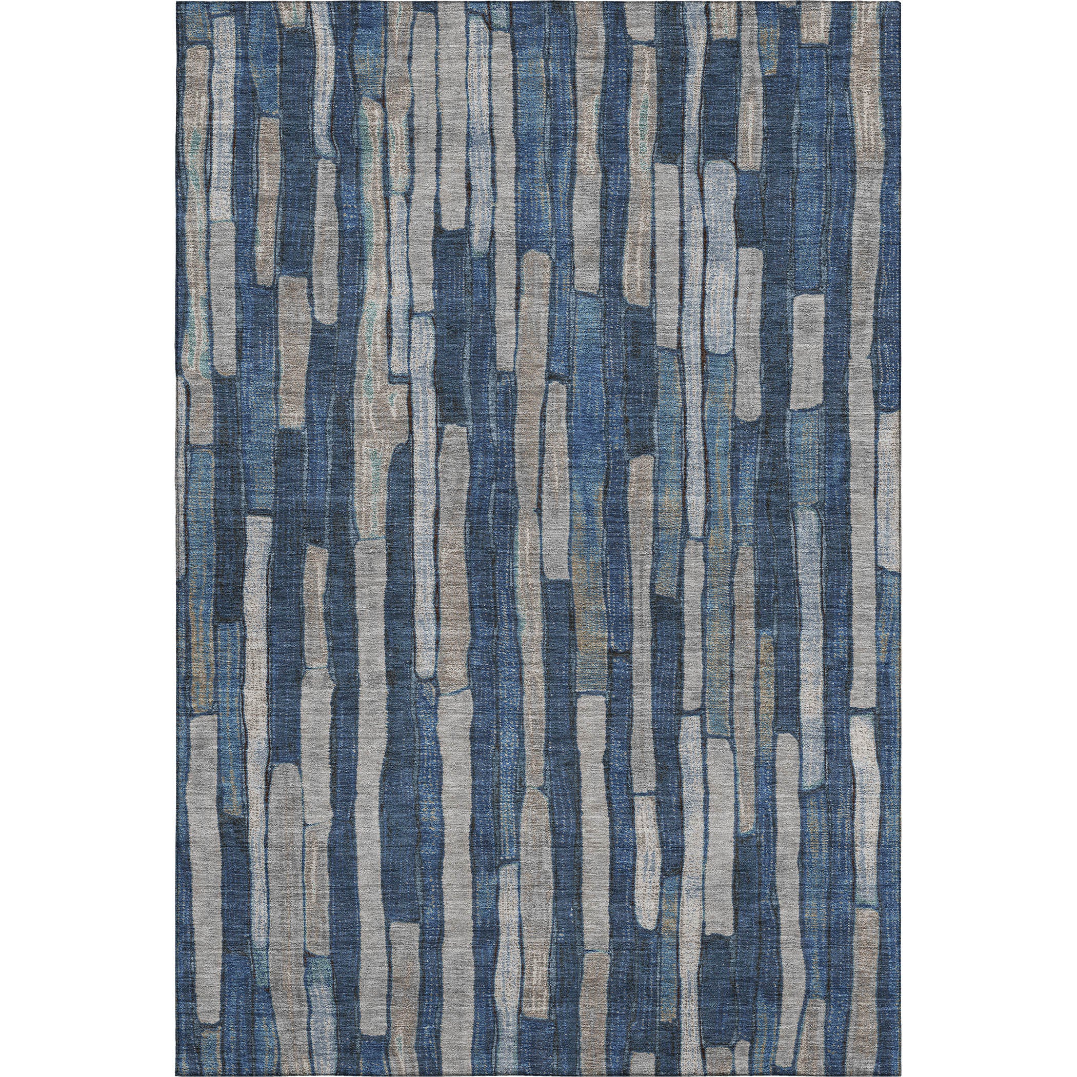 Cusco Machine Washable Transitional Navy Blue Rug 2'6" x 3'10" #shape_Rectangle