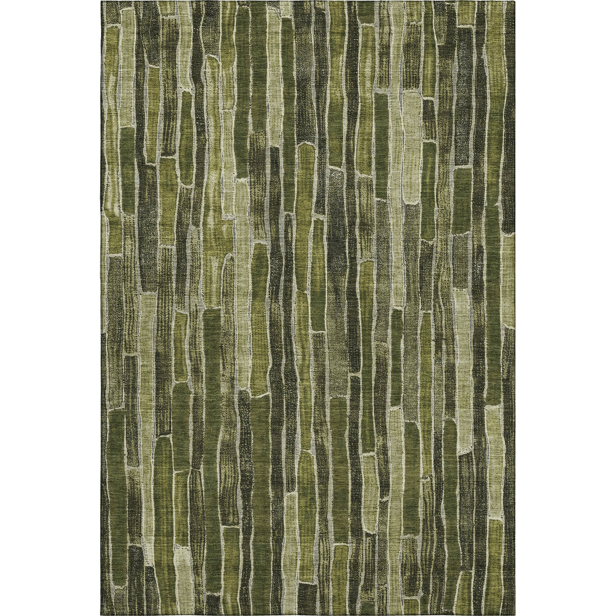 Cusco Machine Washable Transitional Olive Green Rug 2'6" x 3'10" #shape_Rectangle