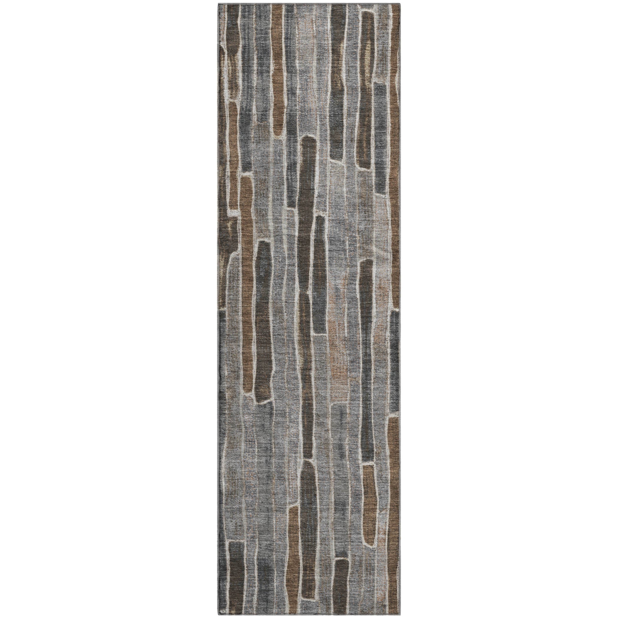 Cusco Machine Washable Transitional Pewter Gray Rug 2'3" x 7'6" #shape_Runner