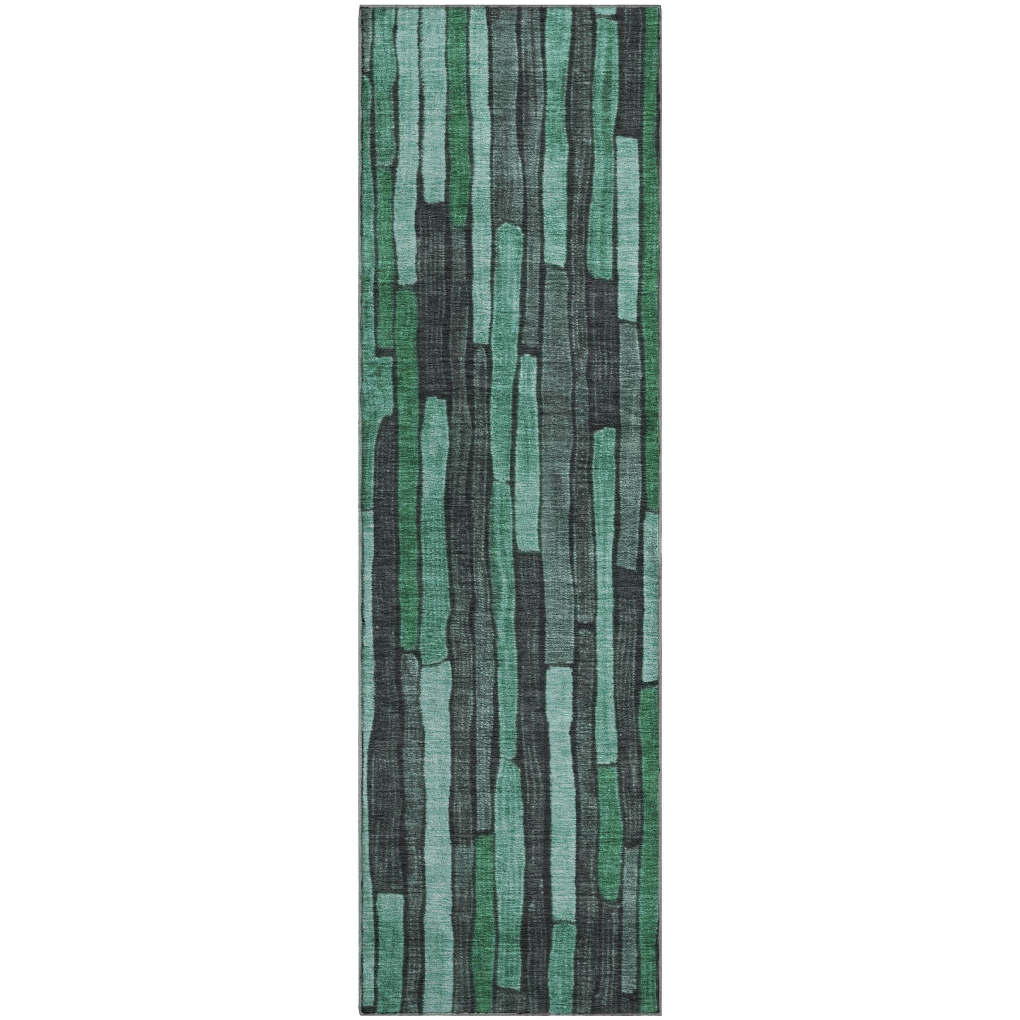 Cusco Machine Washable Transitional Sage Green Rug 2'3" x 7'6" #shape_Runner