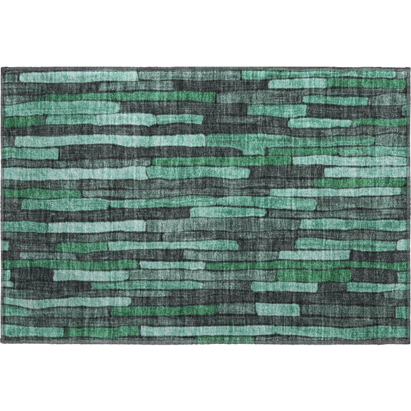 Cusco Machine Washable Transitional Sage Green Rug 1'8" x 2'6"