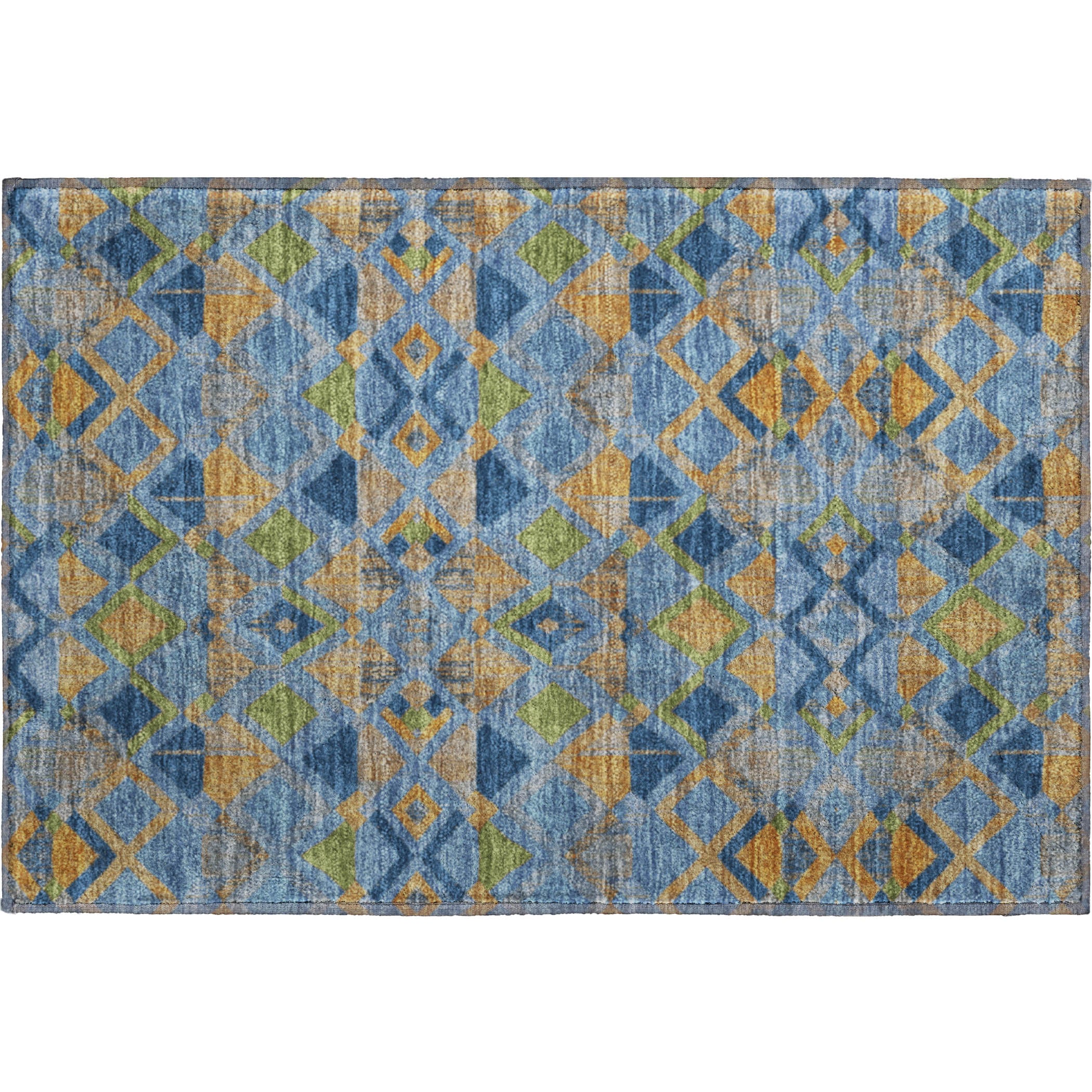 Nairobi Machine Washable Transitional Denim Blue Rug 1'8" x 2'6" #shape_Rectangle