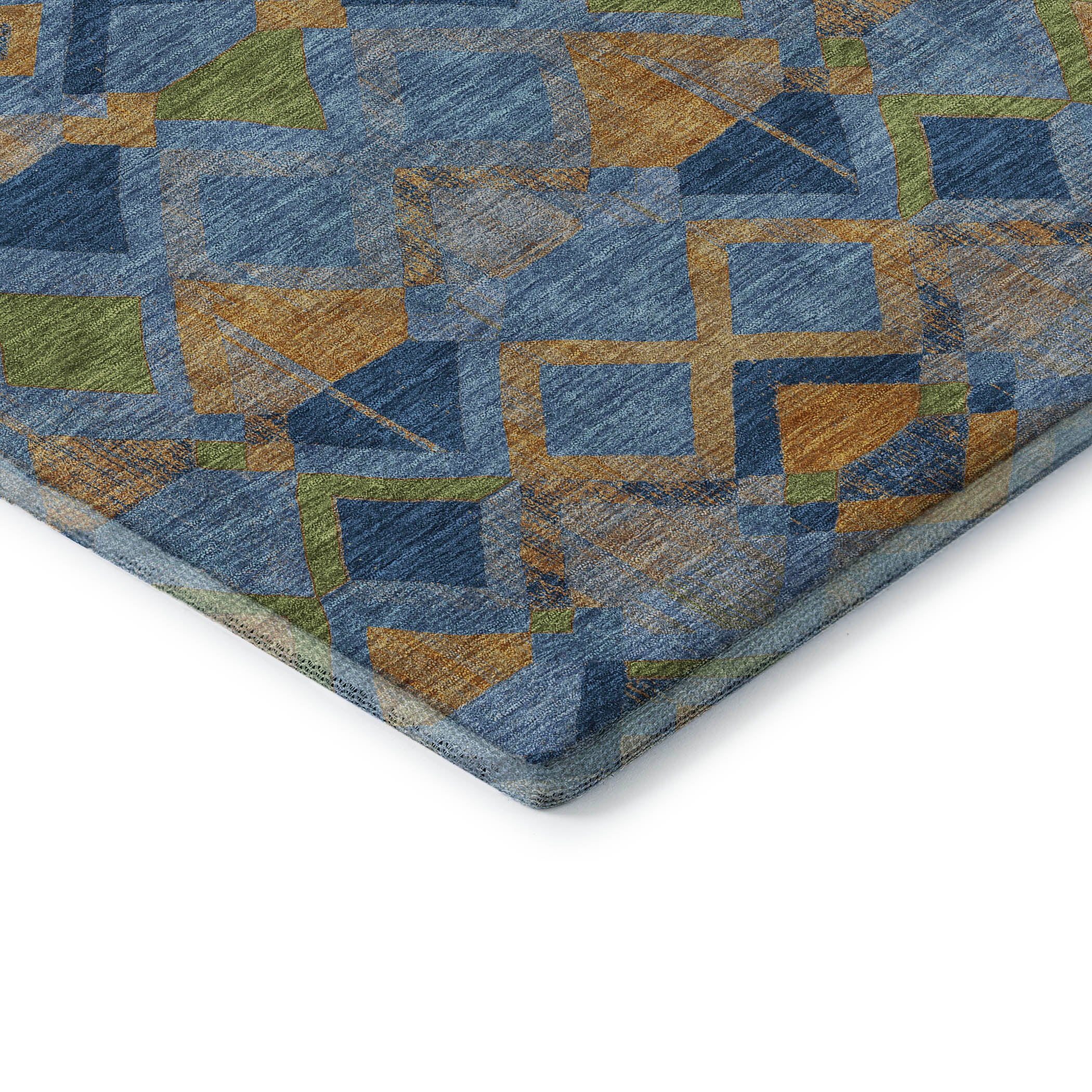 Nairobi Machine Washable Transitional Denim Blue Rug 1'8" x 2'6" #shape_Rectangle