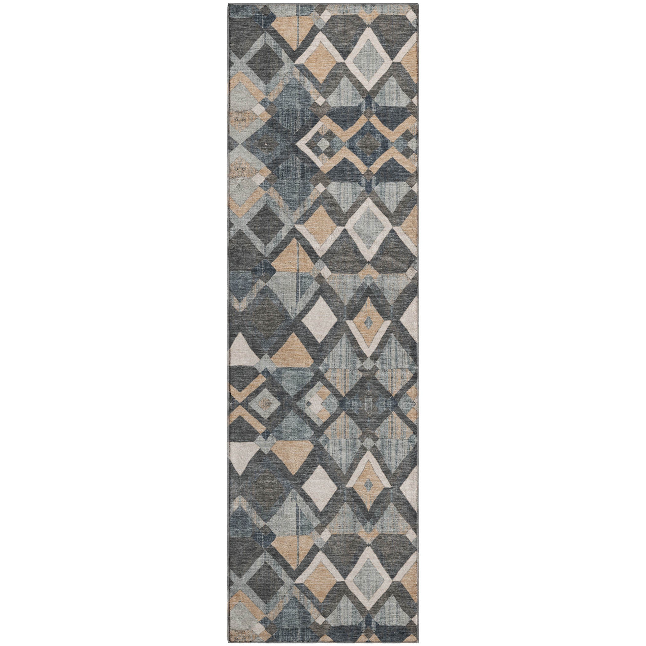 Nairobi Machine Washable Transitional Graphite Gray Rug 2'3" x 7'6" #shape_Runner