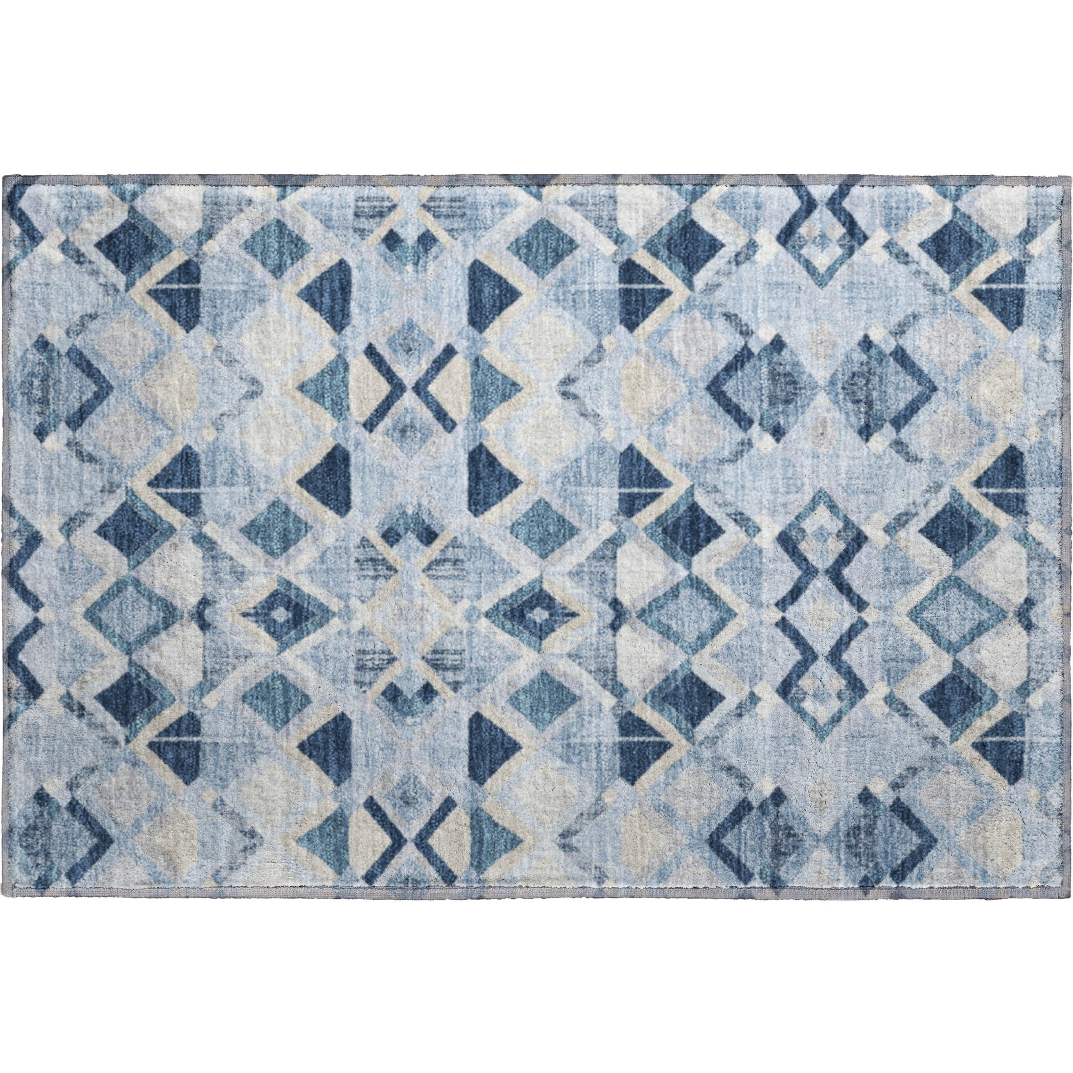 Nairobi Machine Washable Transitional Sky Blue Rug 1'8" x 2'6" #shape_Rectangle