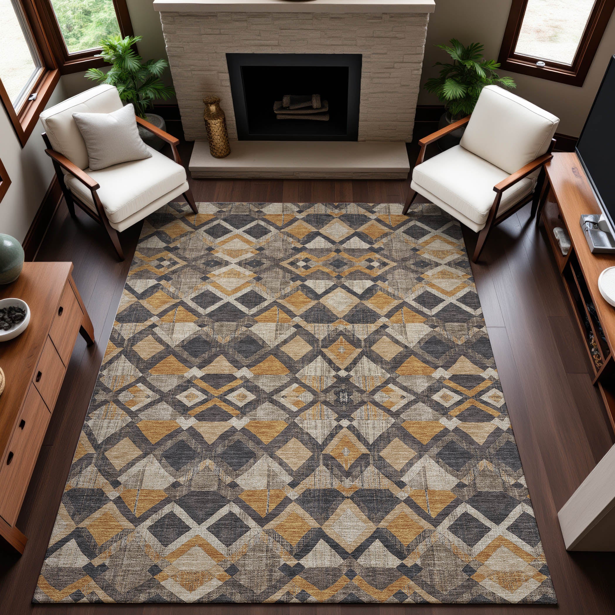 Nairobi Machine Washable Transitional Wheat Gold Rug 2'6" x 3'10" #shape_Rectangle