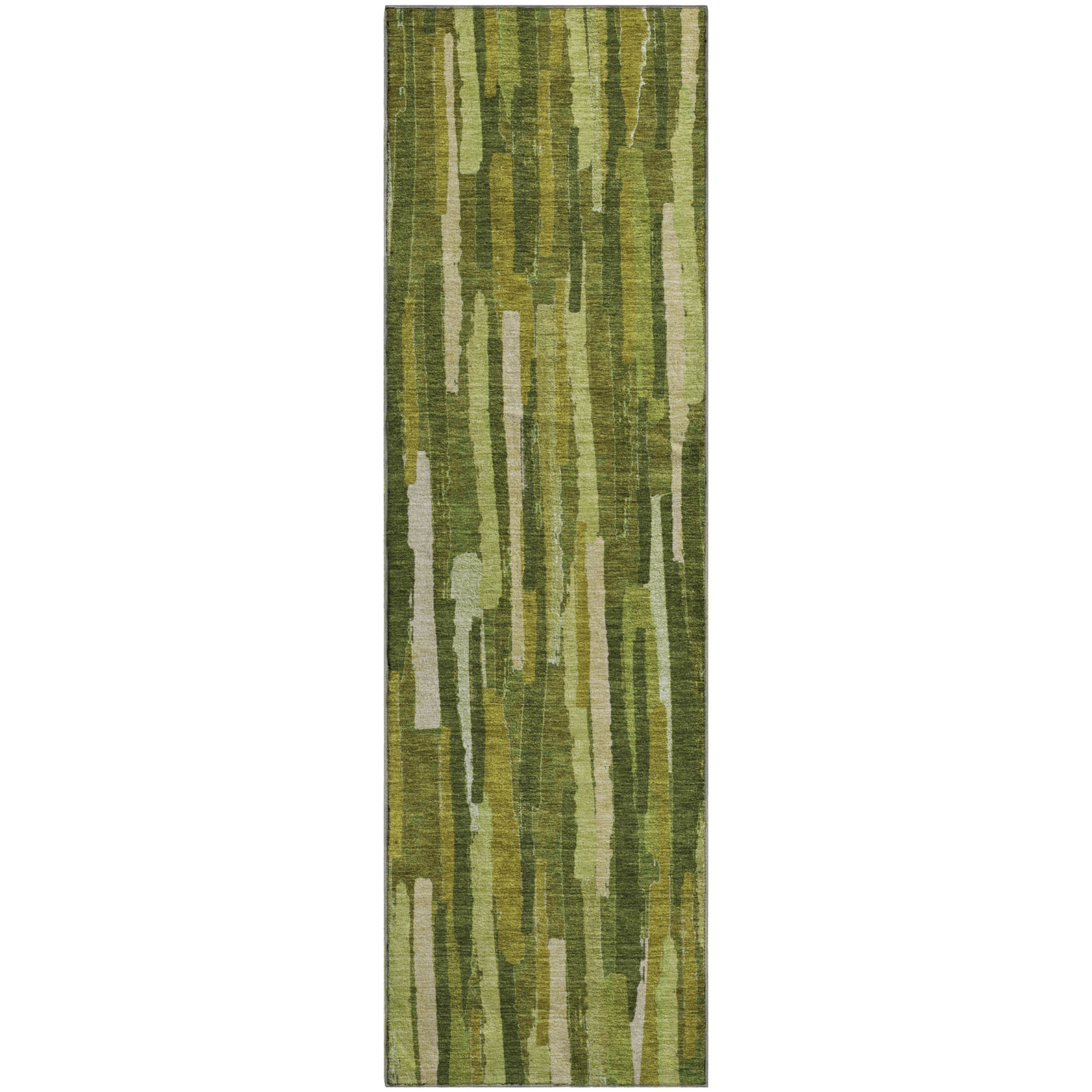 Lucerne Machine Washable Transitional Green Rug 2'3" x 7'6" #shape_Runner