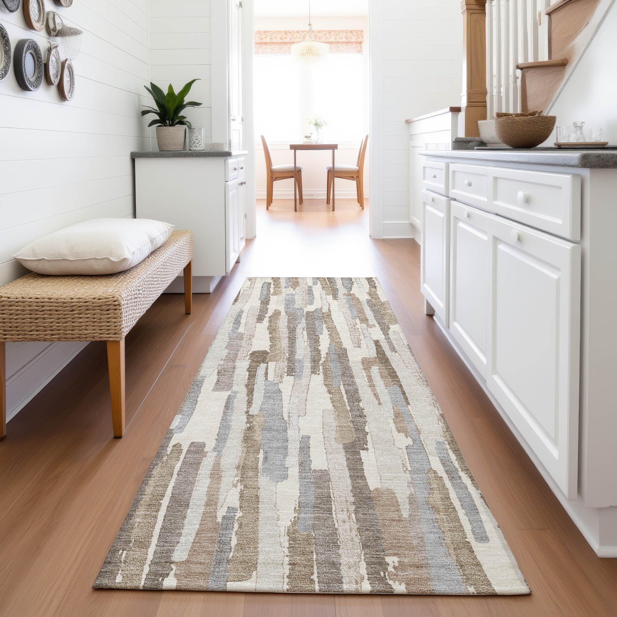 Lucerne Machine Washable Transitional Ivory Rug 2'3" x 7'6" #shape_Runner
